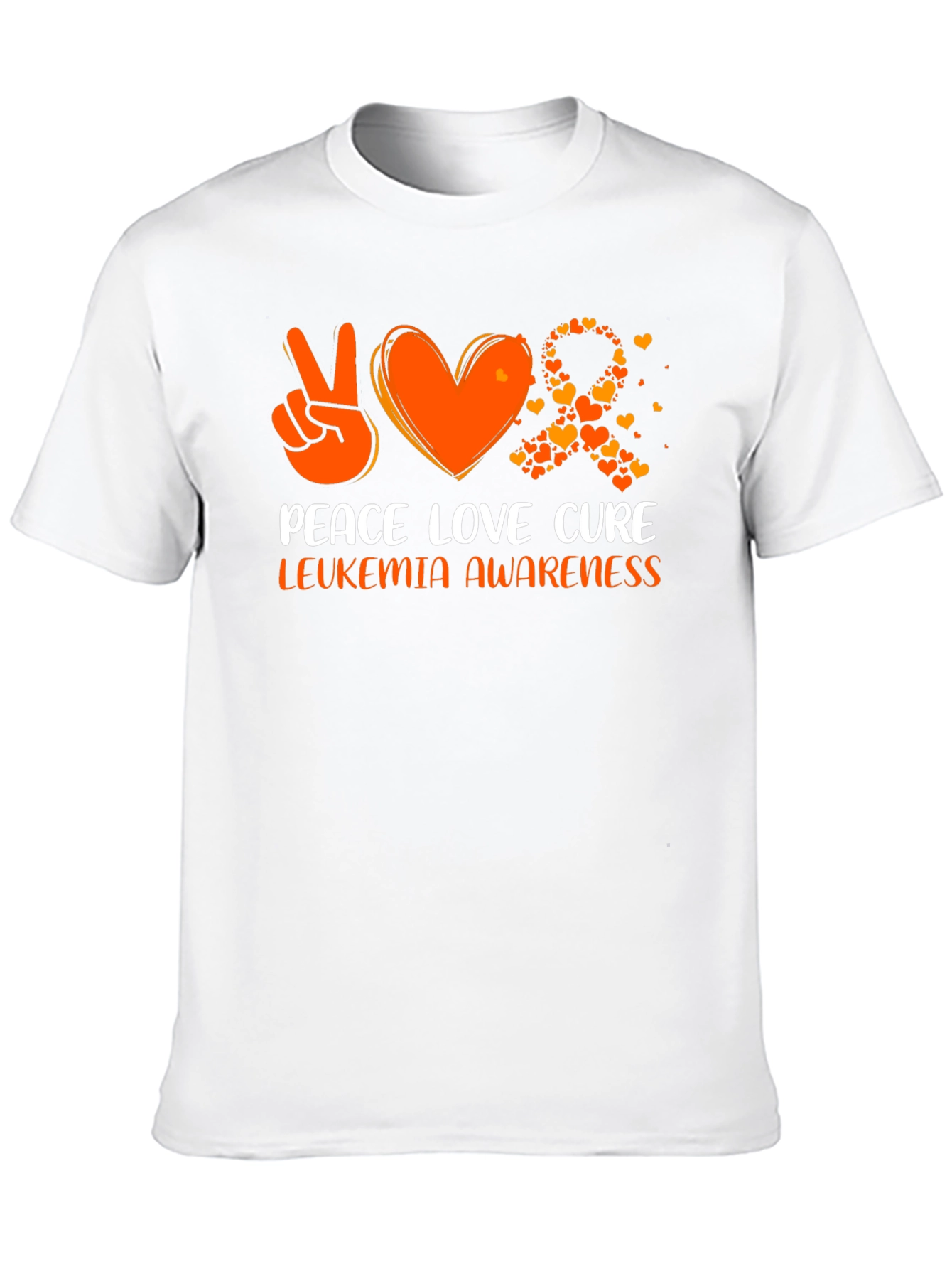 Leukemia Awareness Peace Love Cure T-Shirt