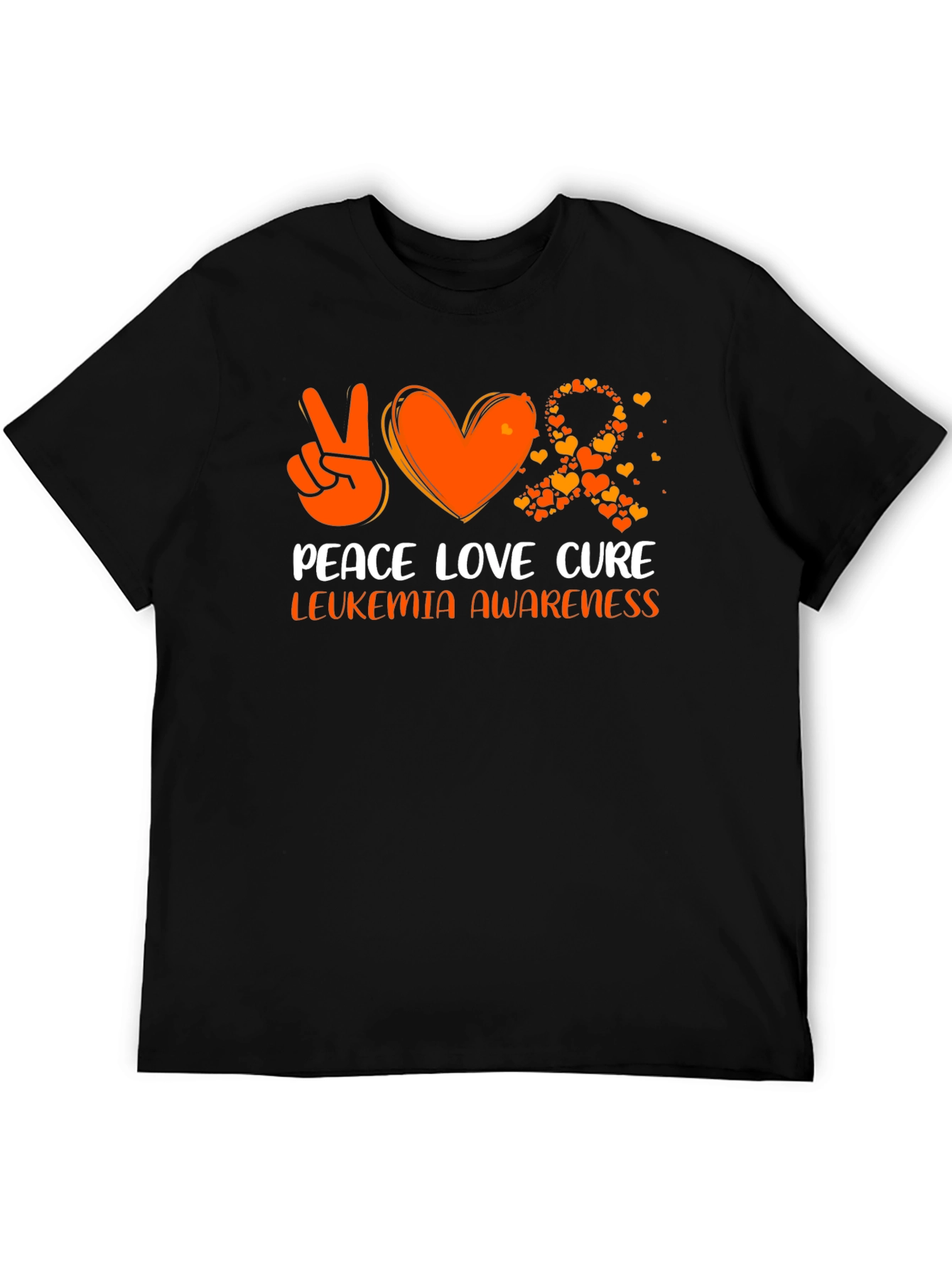 Leukemia Awareness Peace Love Cure T-Shirt