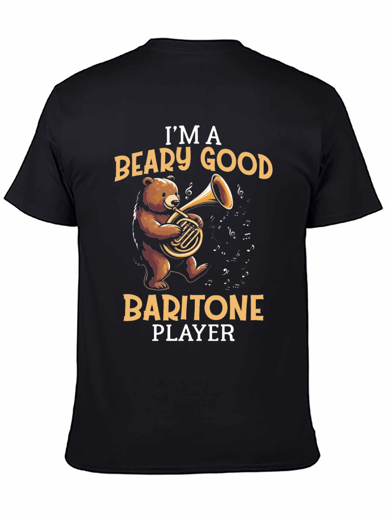 Beary Good Baritone Player Black T-Shirt