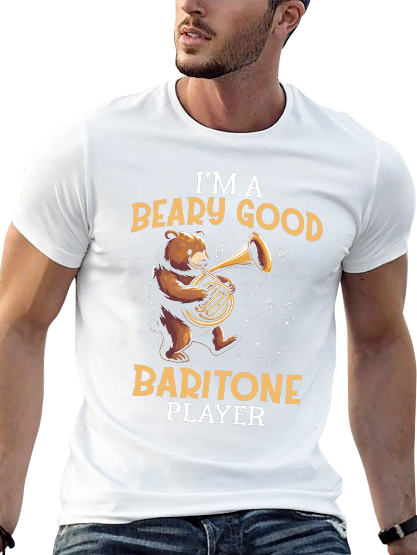 Beary Good Baritone Player Black T-Shirt