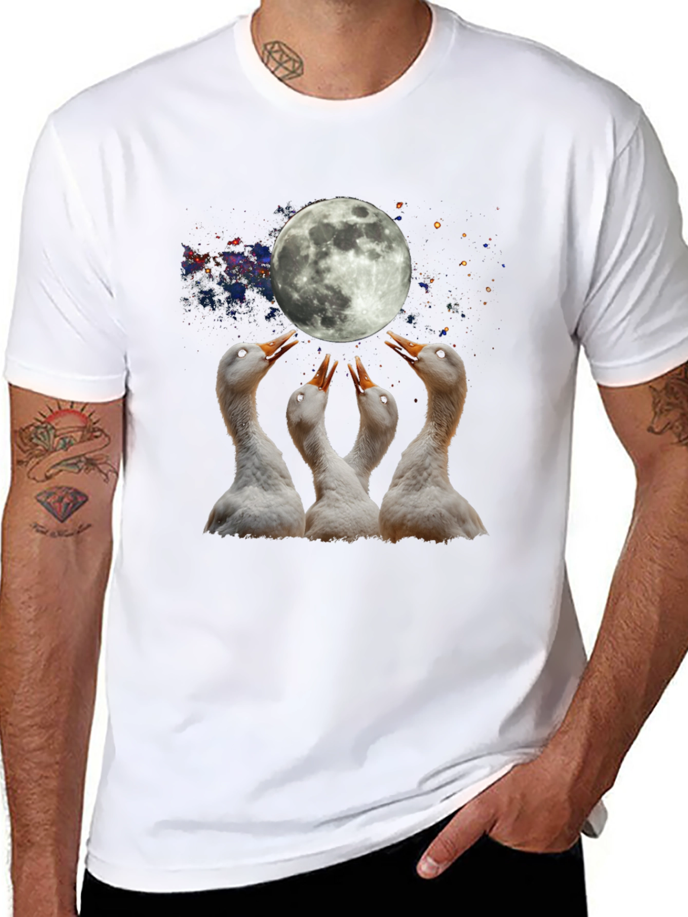 Lunar Goose T-Shirt - Black Cotton Tee