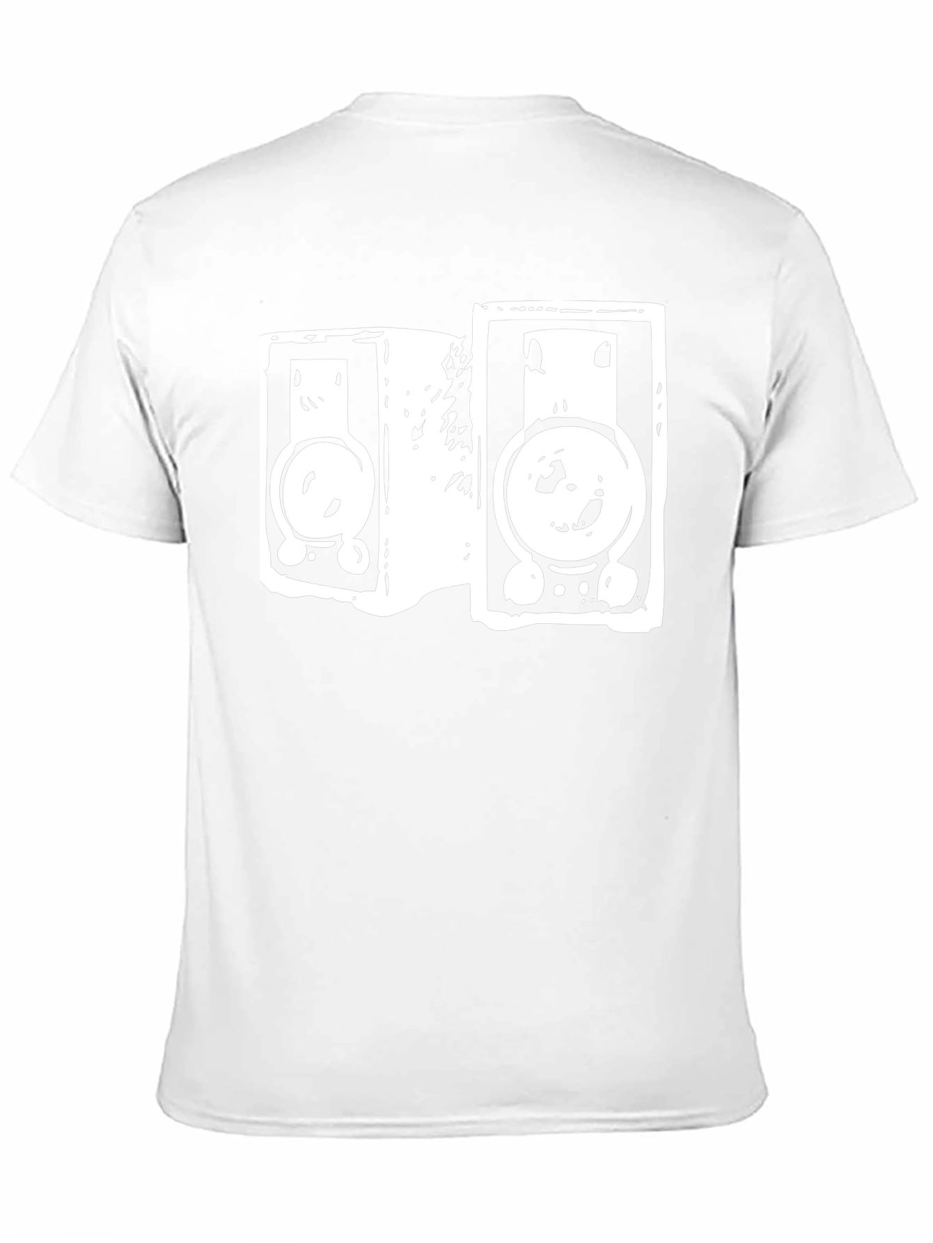 Retro Speaker Graphic Tee - Black Cotton T-Shirt