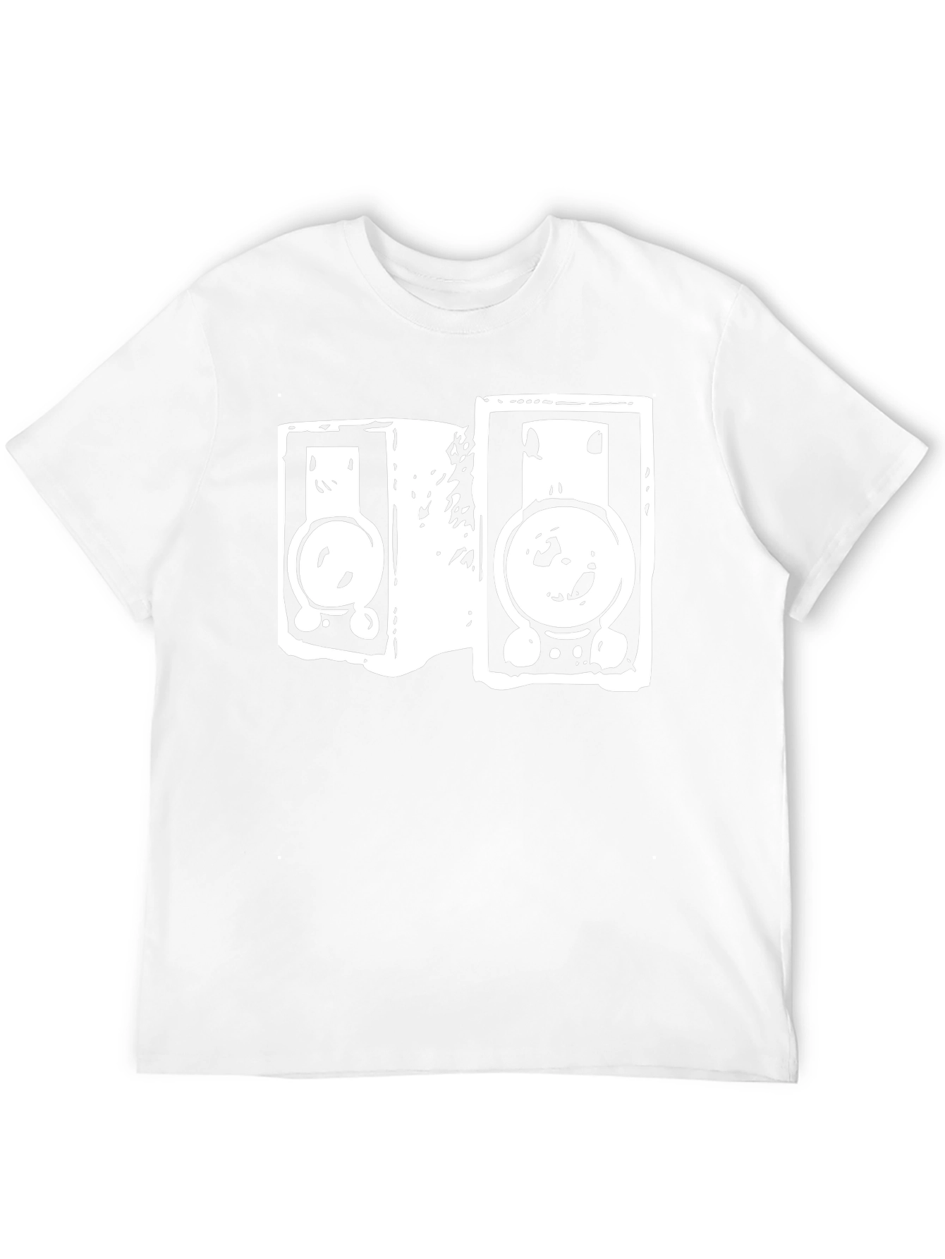 Retro Speaker Graphic Tee - Black Cotton T-Shirt