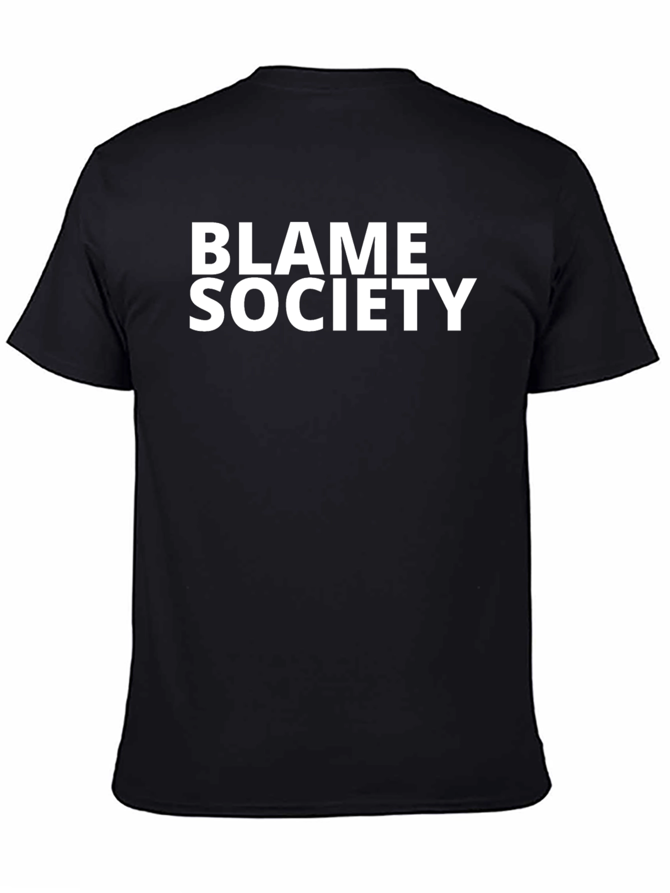 Blame Society Black Graphic Tee - Bold Statement Style