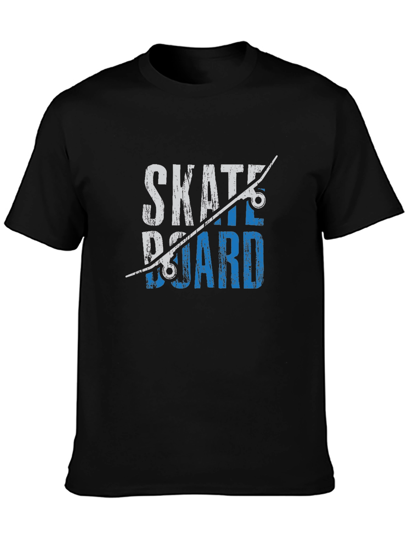Skateboard Graphic Tee - Black Cotton T-Shirt