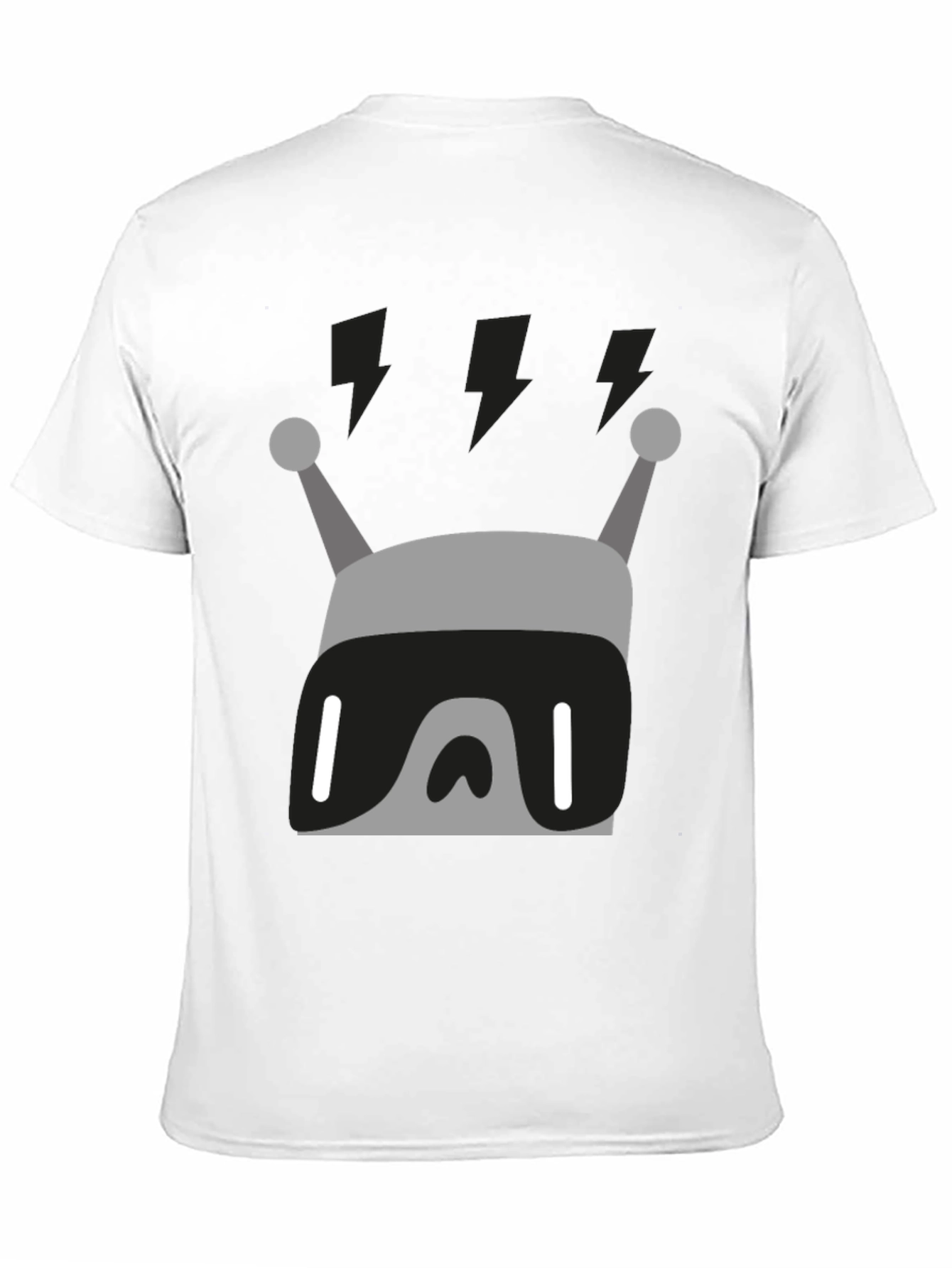 Retro Robot Graphic Tee - Black Cotton Blend
