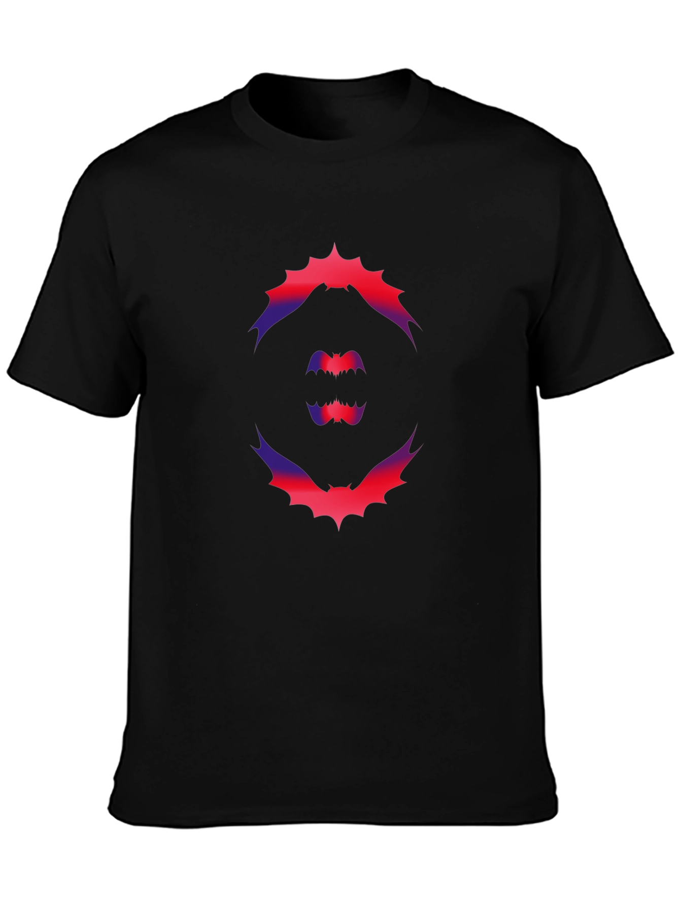 Bat Graphic Print Black T-Shirt