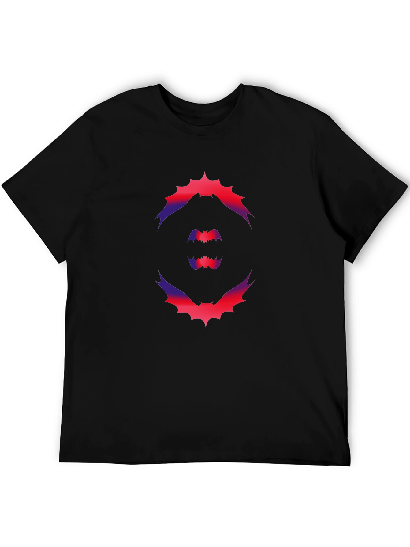 Bat Graphic Print Black T-Shirt