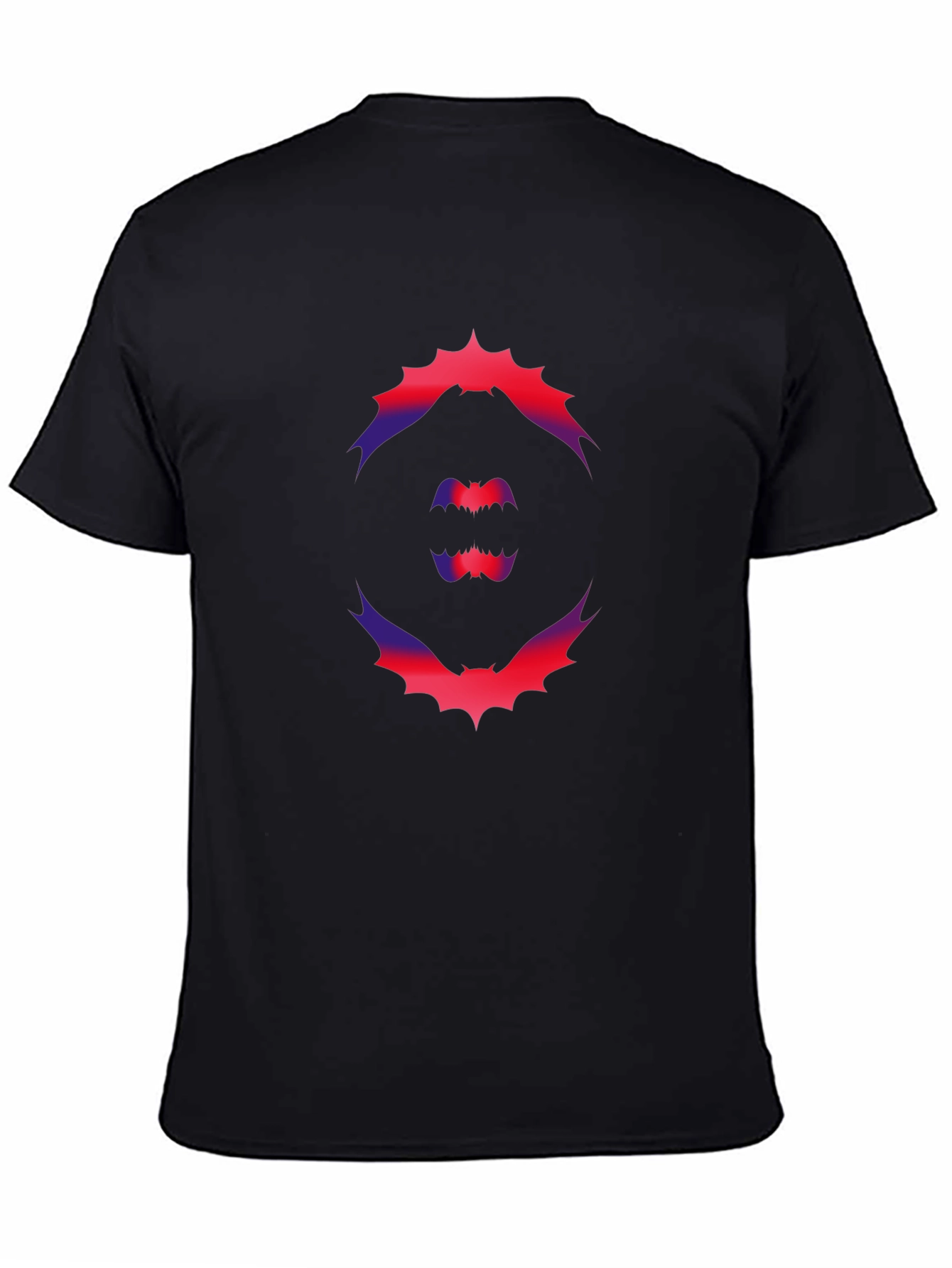 Bat Graphic Print Black T-Shirt