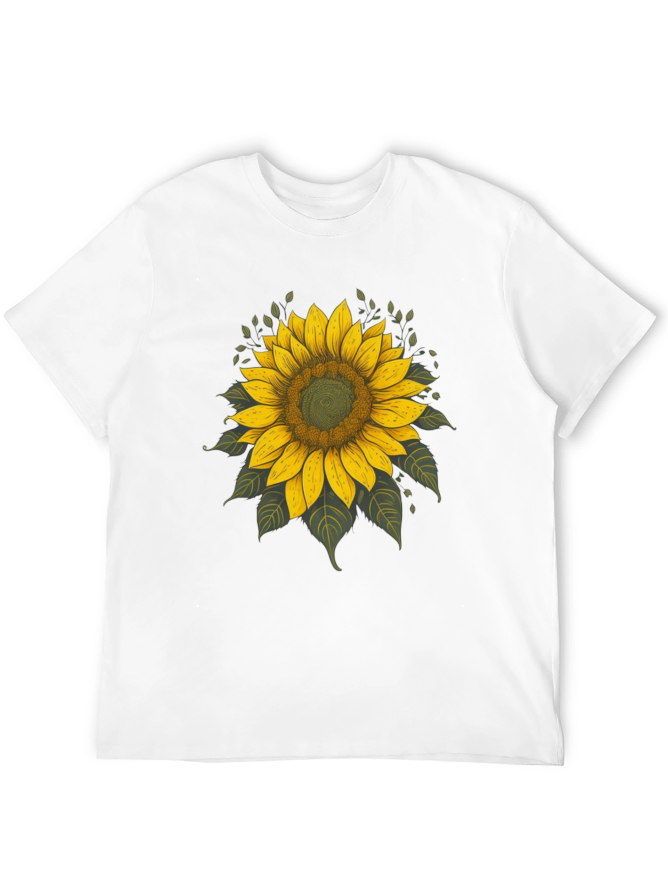 Sunflower Graphic Tee - Black Cotton T-Shirt