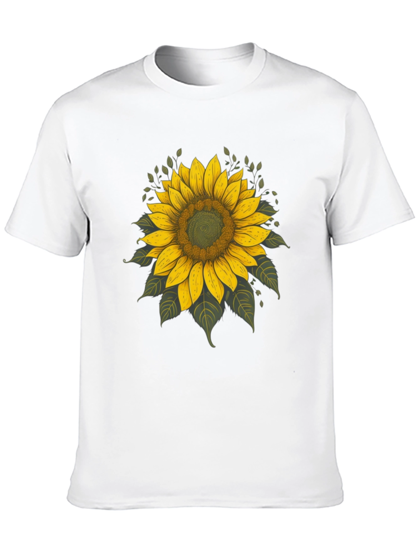 Sunflower Graphic Tee - Black Cotton T-Shirt