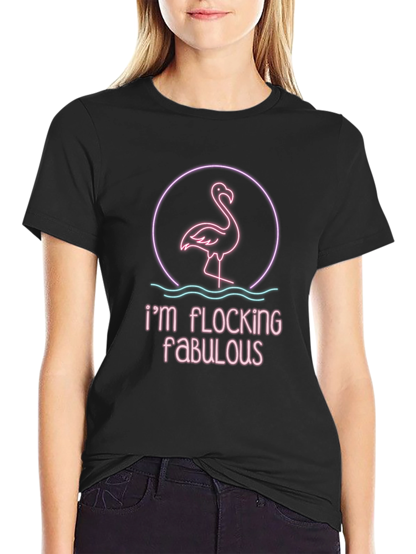 Flocking Fabulous Graphic Tee - Black Casual T-Shirt