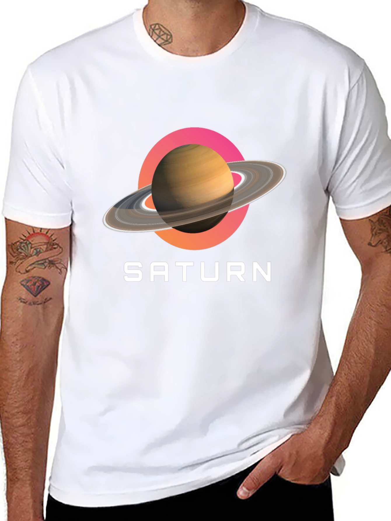 Saturn Graphic Tee - Stylish Space Design