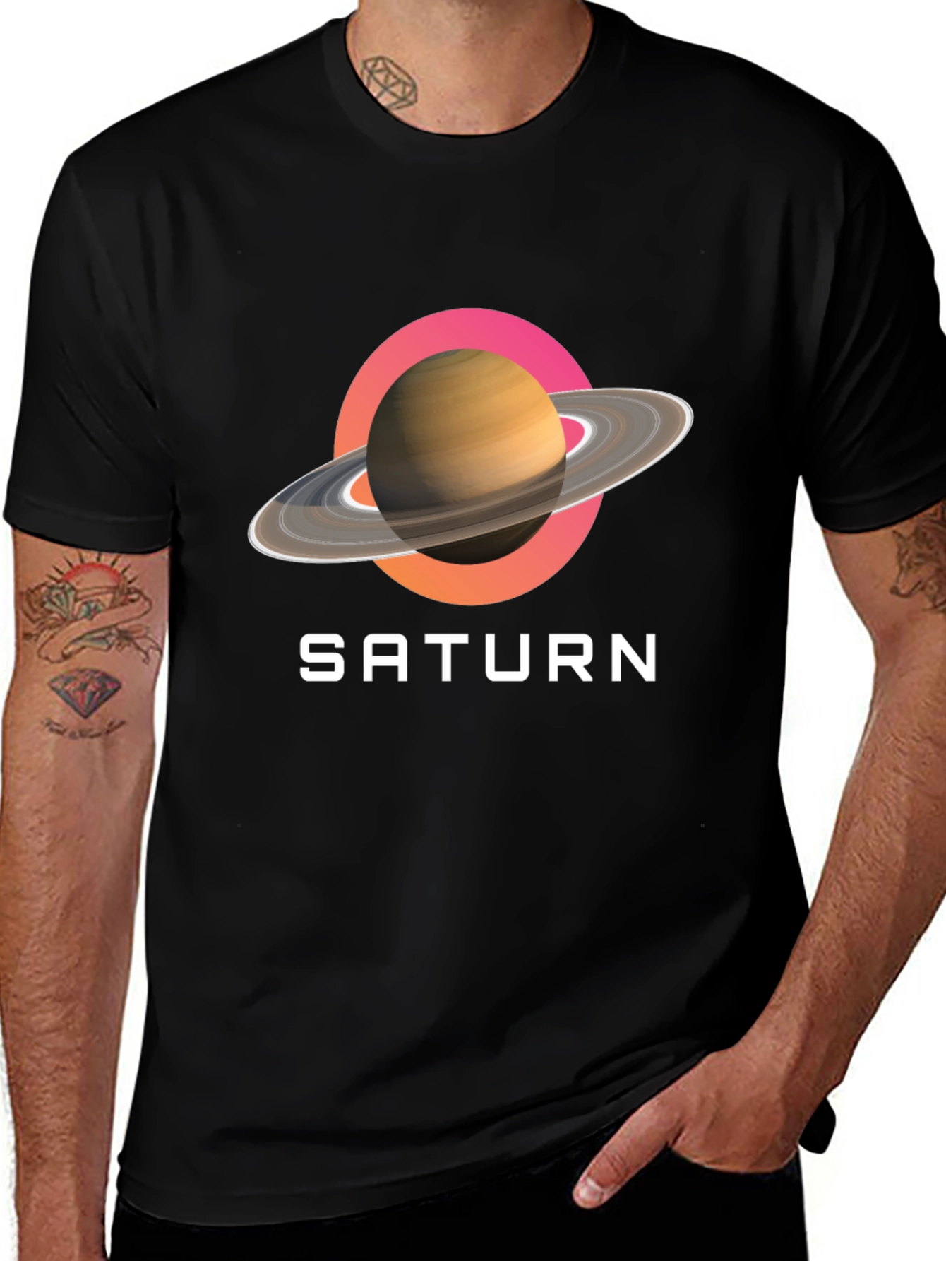 Saturn Graphic Tee - Stylish Space Design