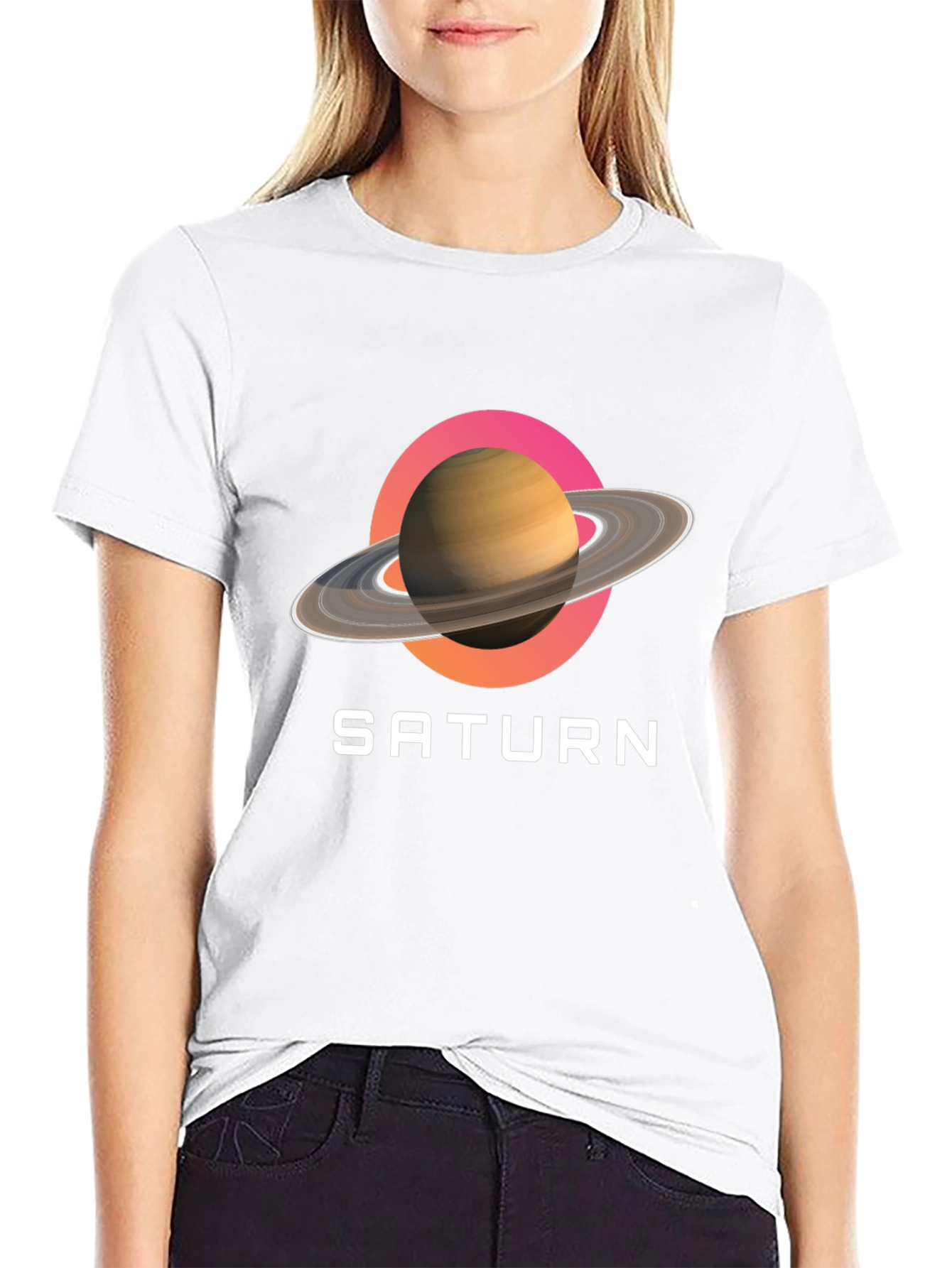 Saturn Graphic Tee - Stylish Space Design