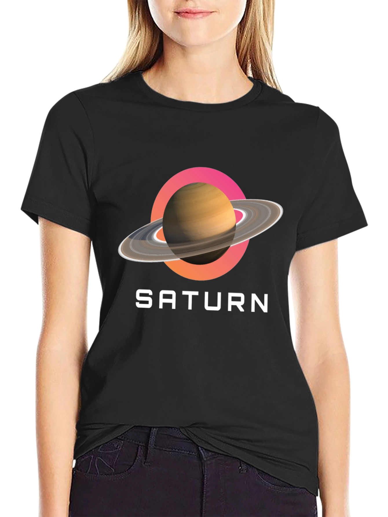 Saturn Graphic Tee - Stylish Space Design