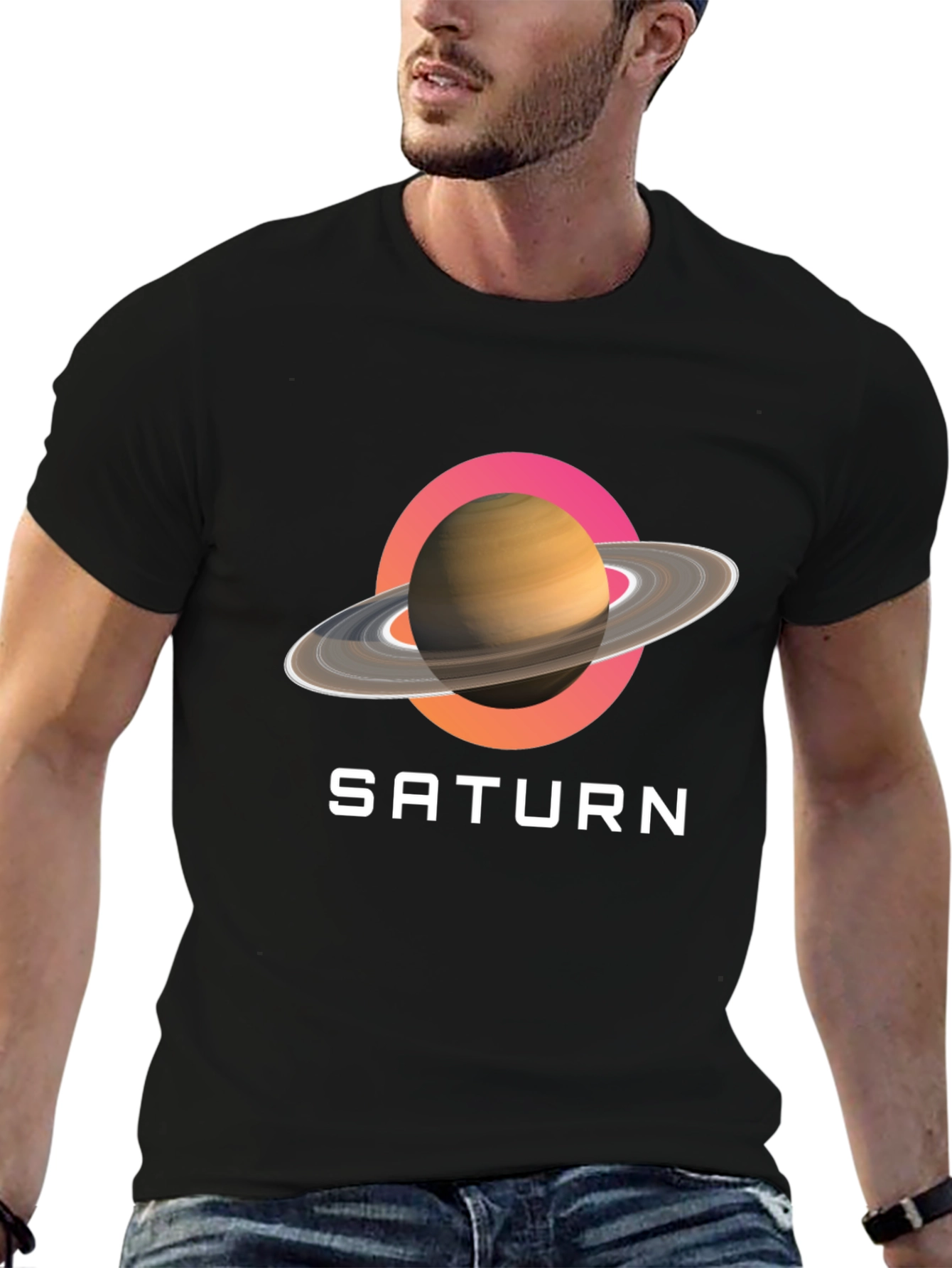 Saturn Graphic Tee - Stylish Space Design