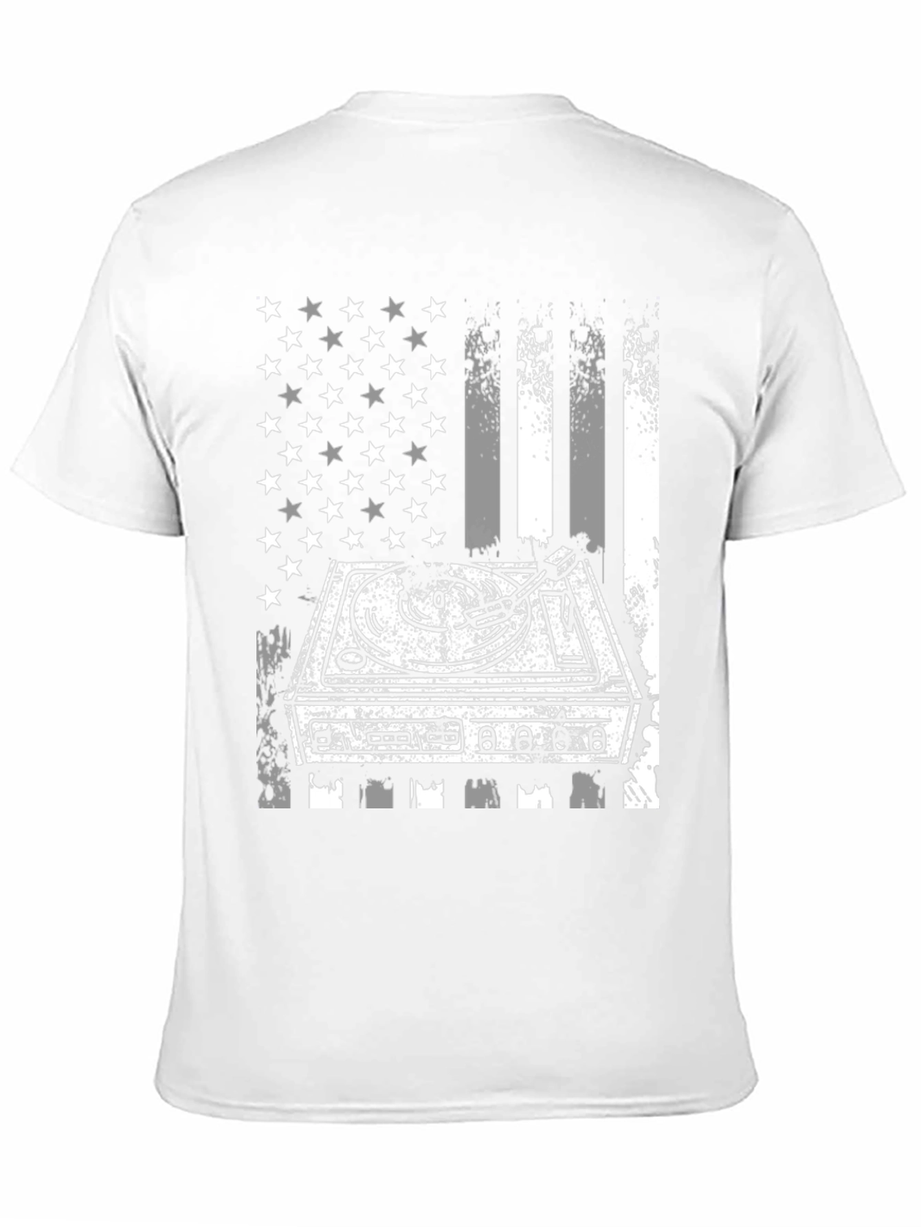 DJ Turntable American Flag Graphic T-Shirt