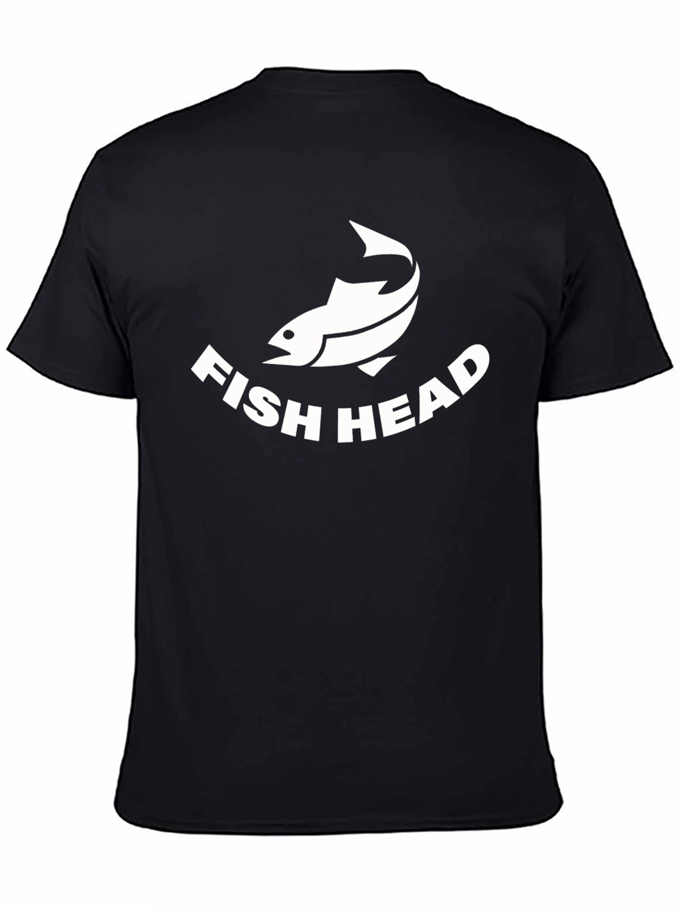 Funny Fish Head T-Shirt - Black Cotton Tee