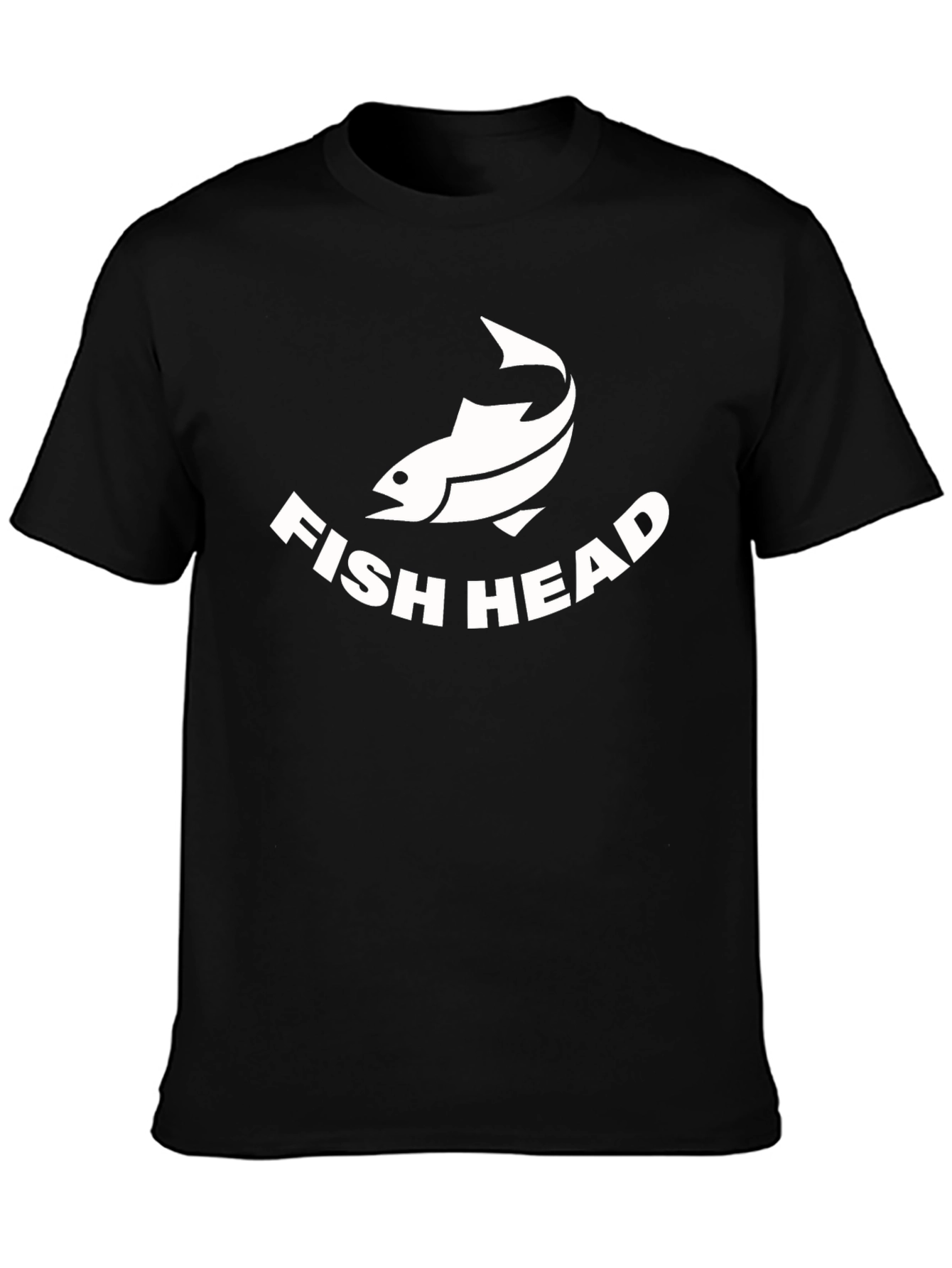 Funny Fish Head T-Shirt - Black Cotton Tee