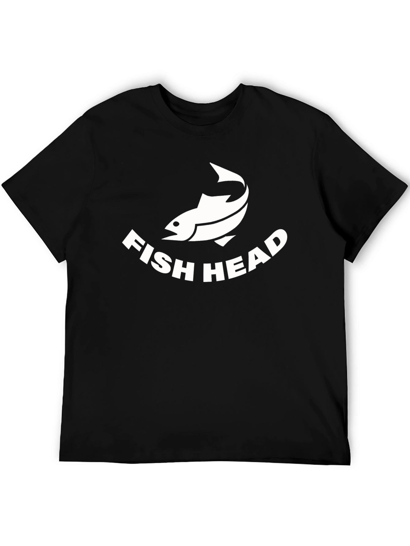 Funny Fish Head T-Shirt - Black Cotton Tee