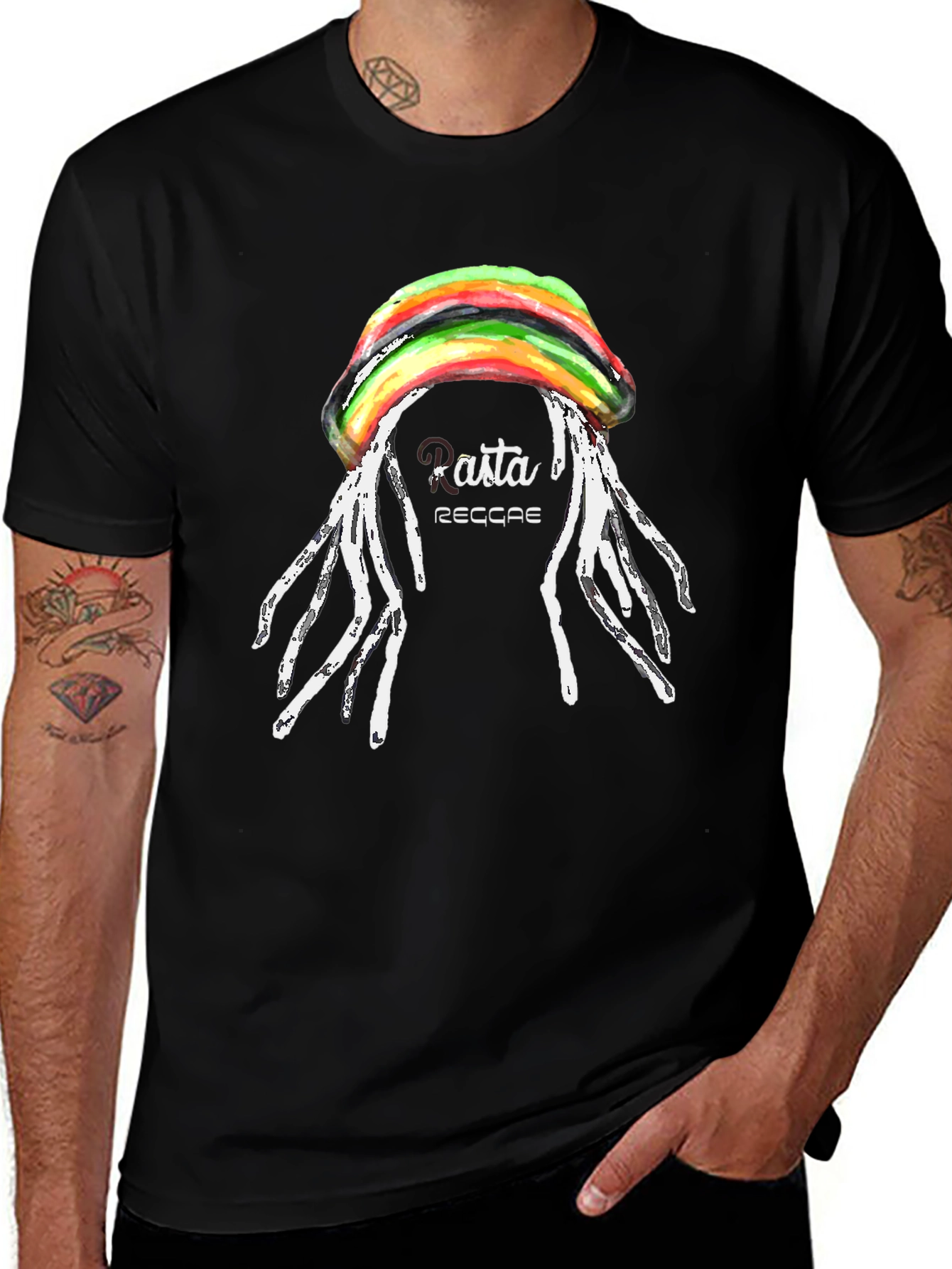Rasta Reggae Graphic Black T-Shirt