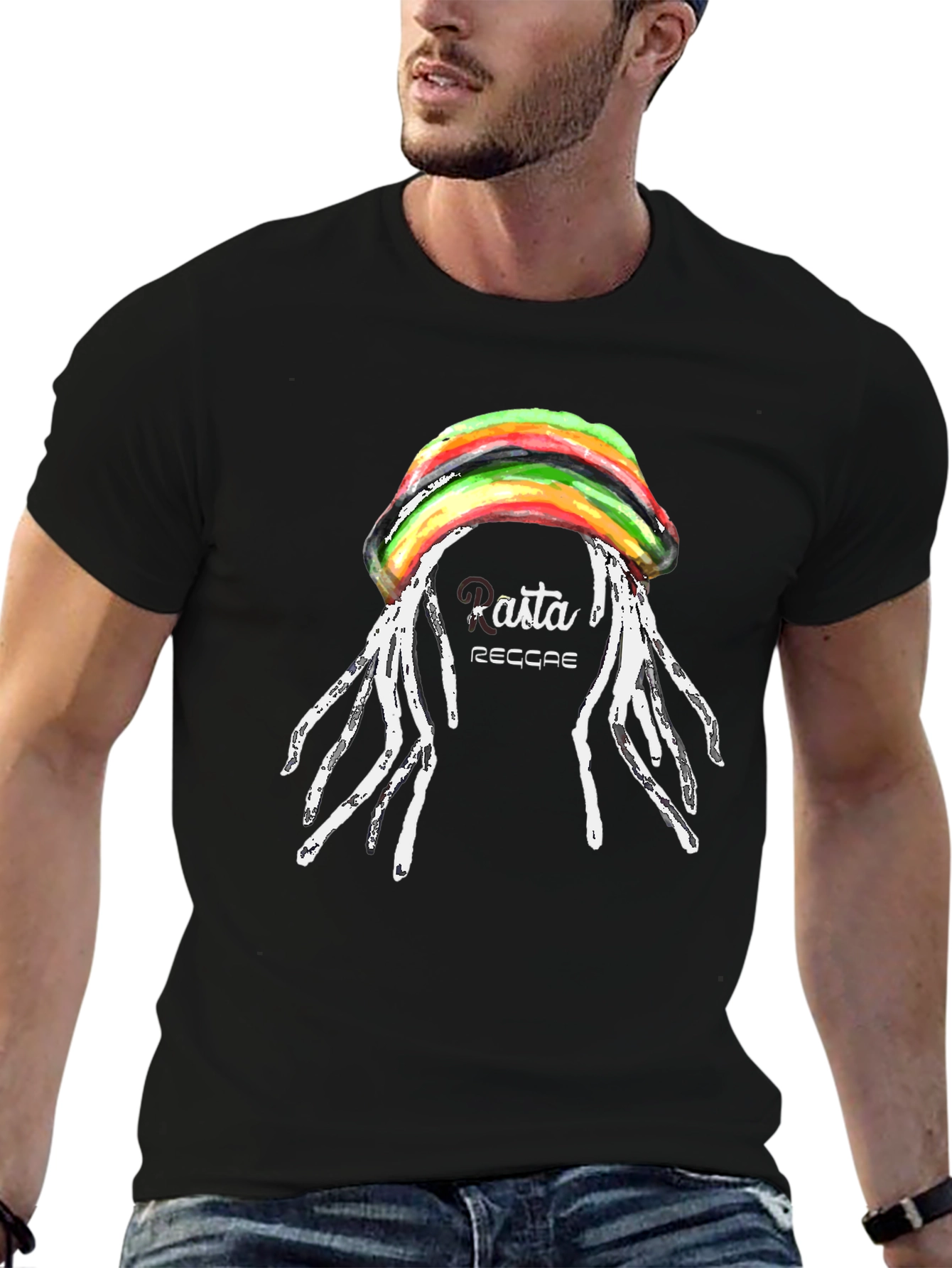 Rasta Reggae Graphic Black T-Shirt