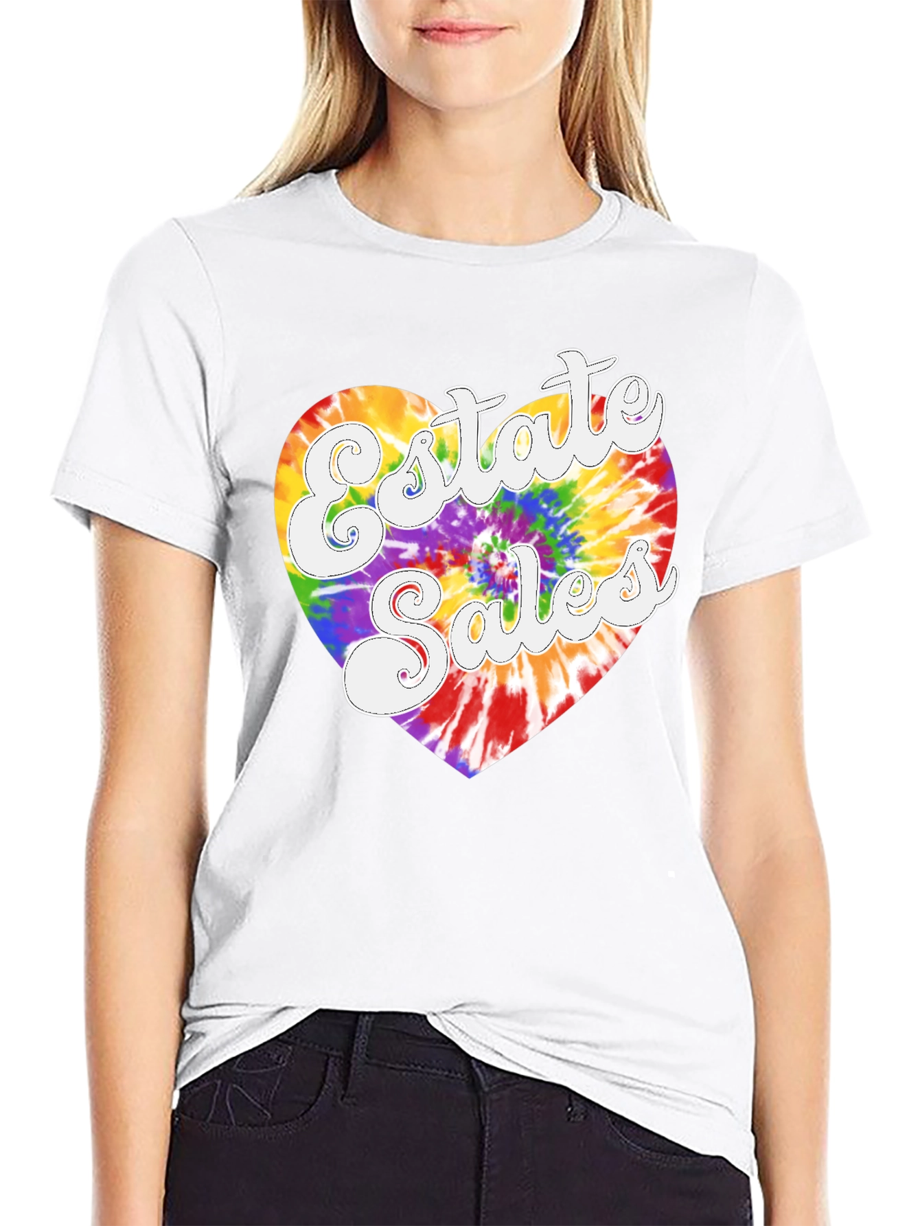 Estate Sales Tie Dye Heart T-Shirt