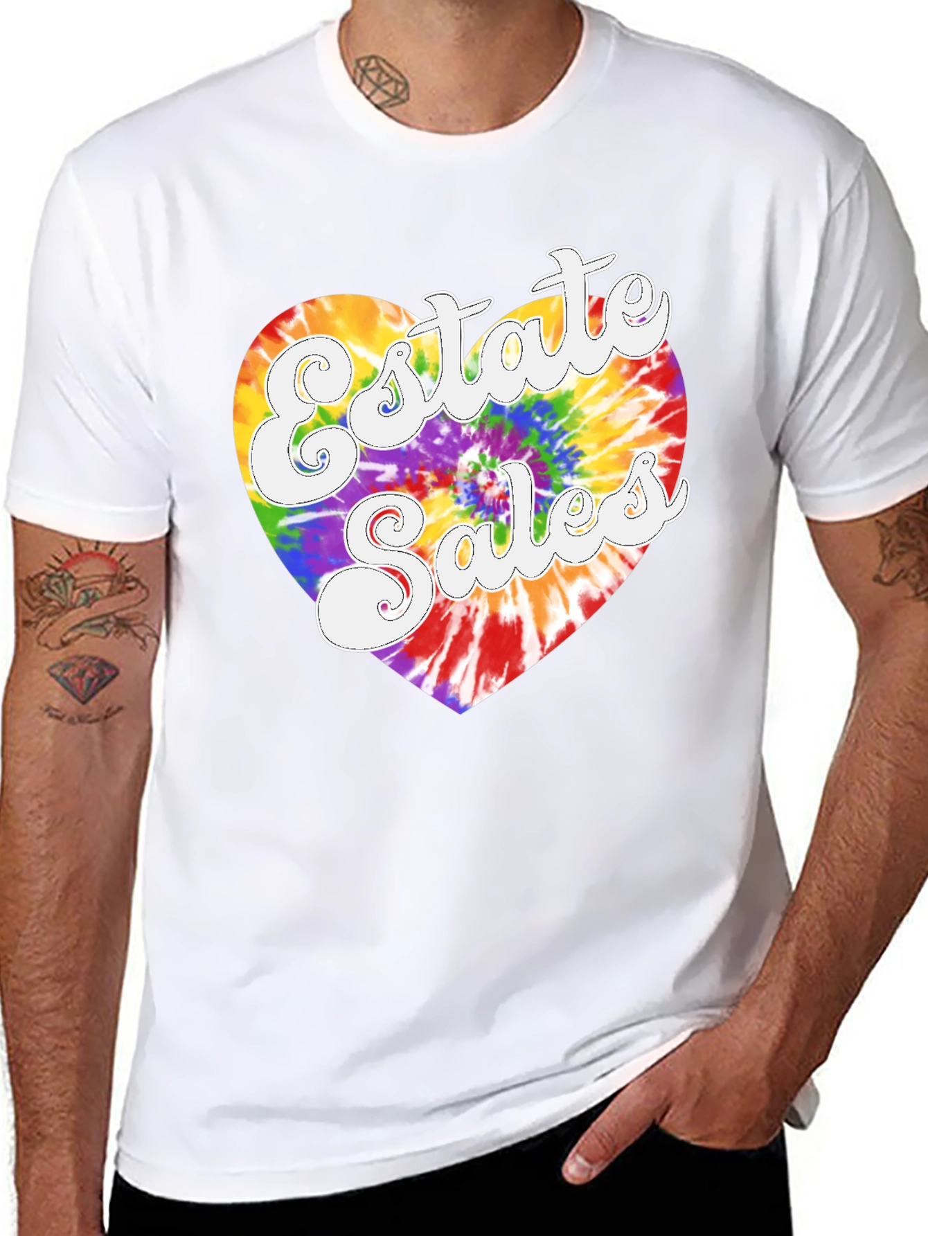 Estate Sales Tie Dye Heart T-Shirt