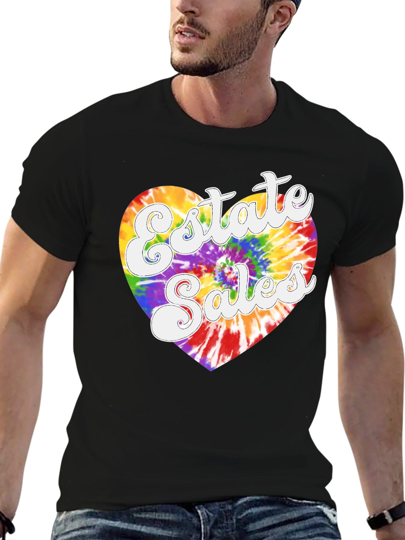 Estate Sales Tie Dye Heart T-Shirt