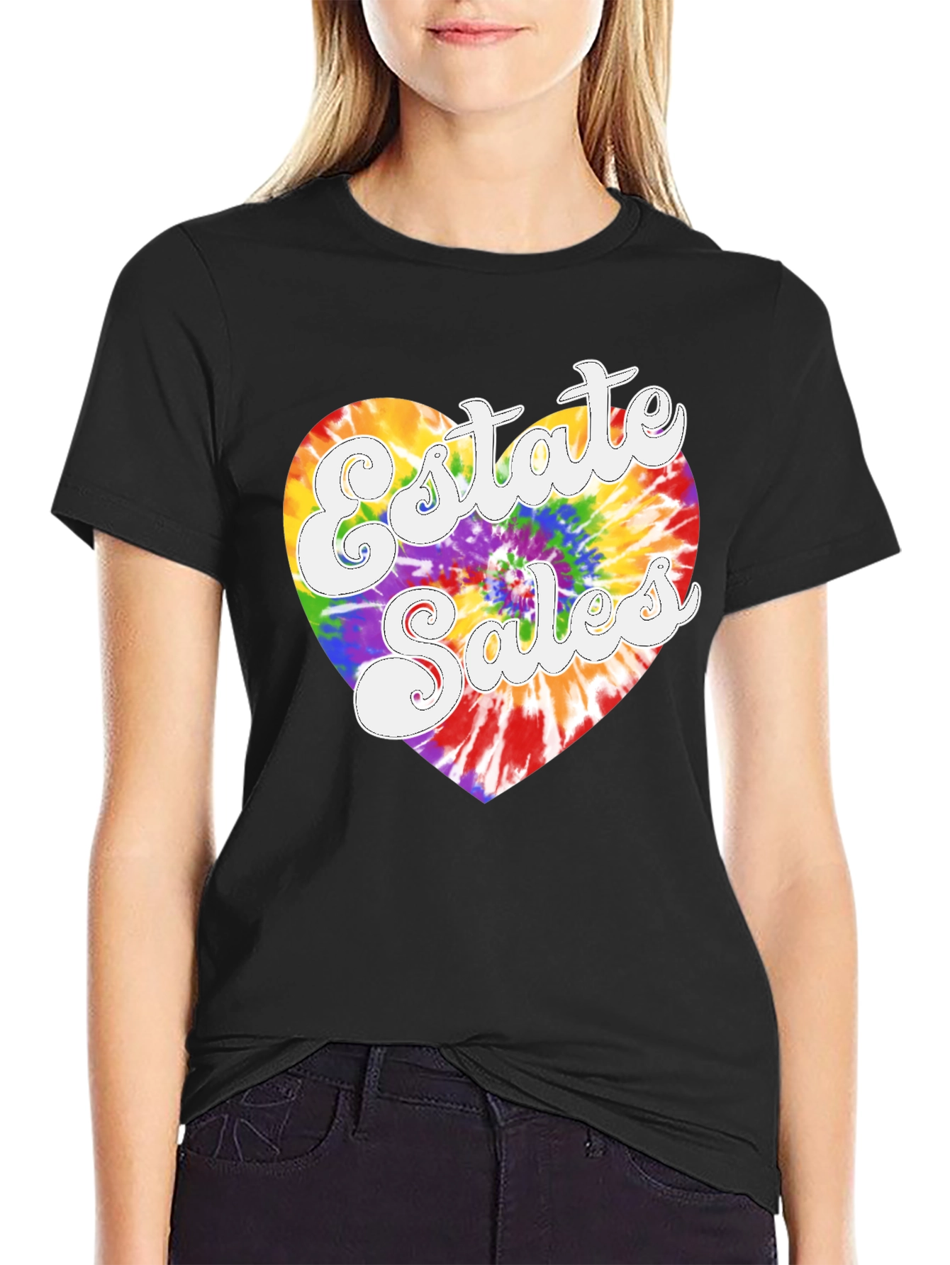 Estate Sales Tie Dye Heart T-Shirt