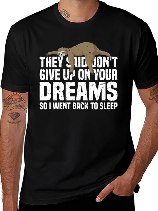 Funny Sloth Dreams T-Shirt - Soft Cotton Tee