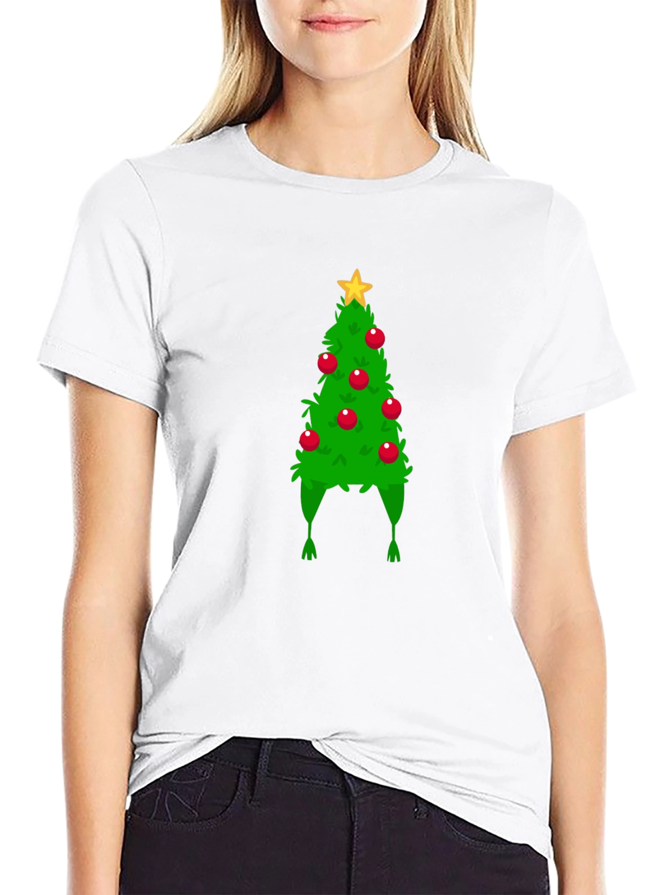 Christmas Tree Hat Graphic Tee - Holiday Fun!