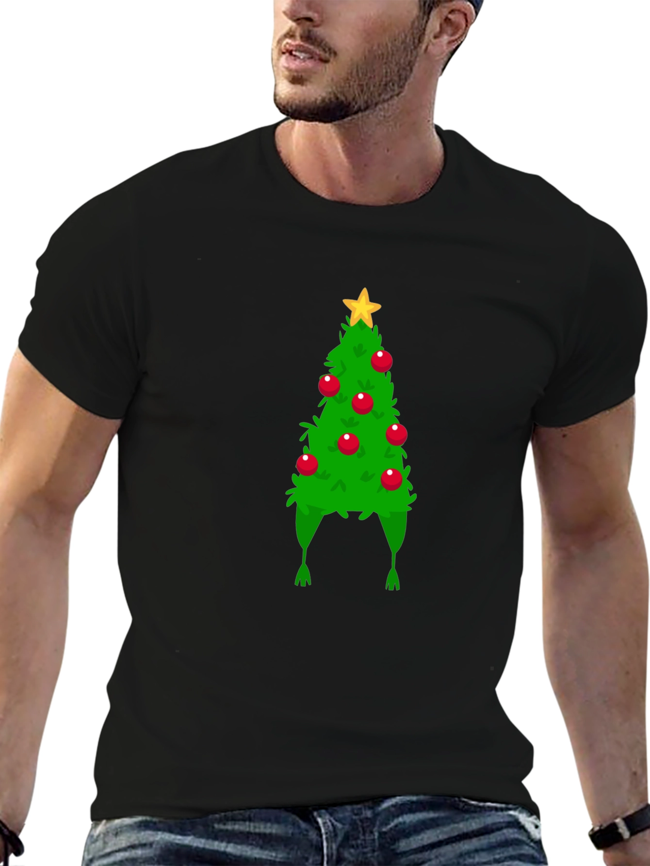 Christmas Tree Hat Graphic Tee - Holiday Fun!