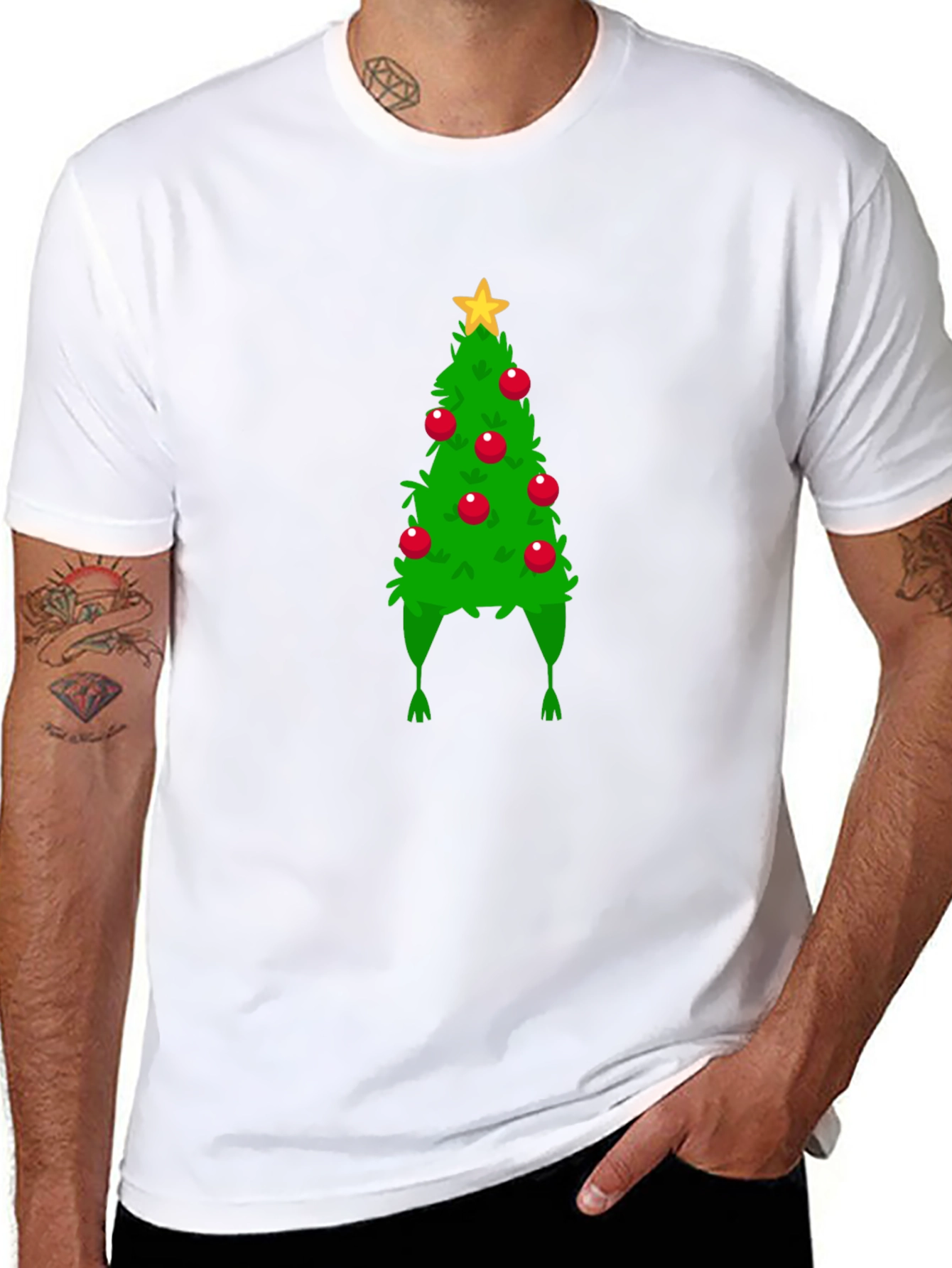 Christmas Tree Hat Graphic Tee - Holiday Fun!