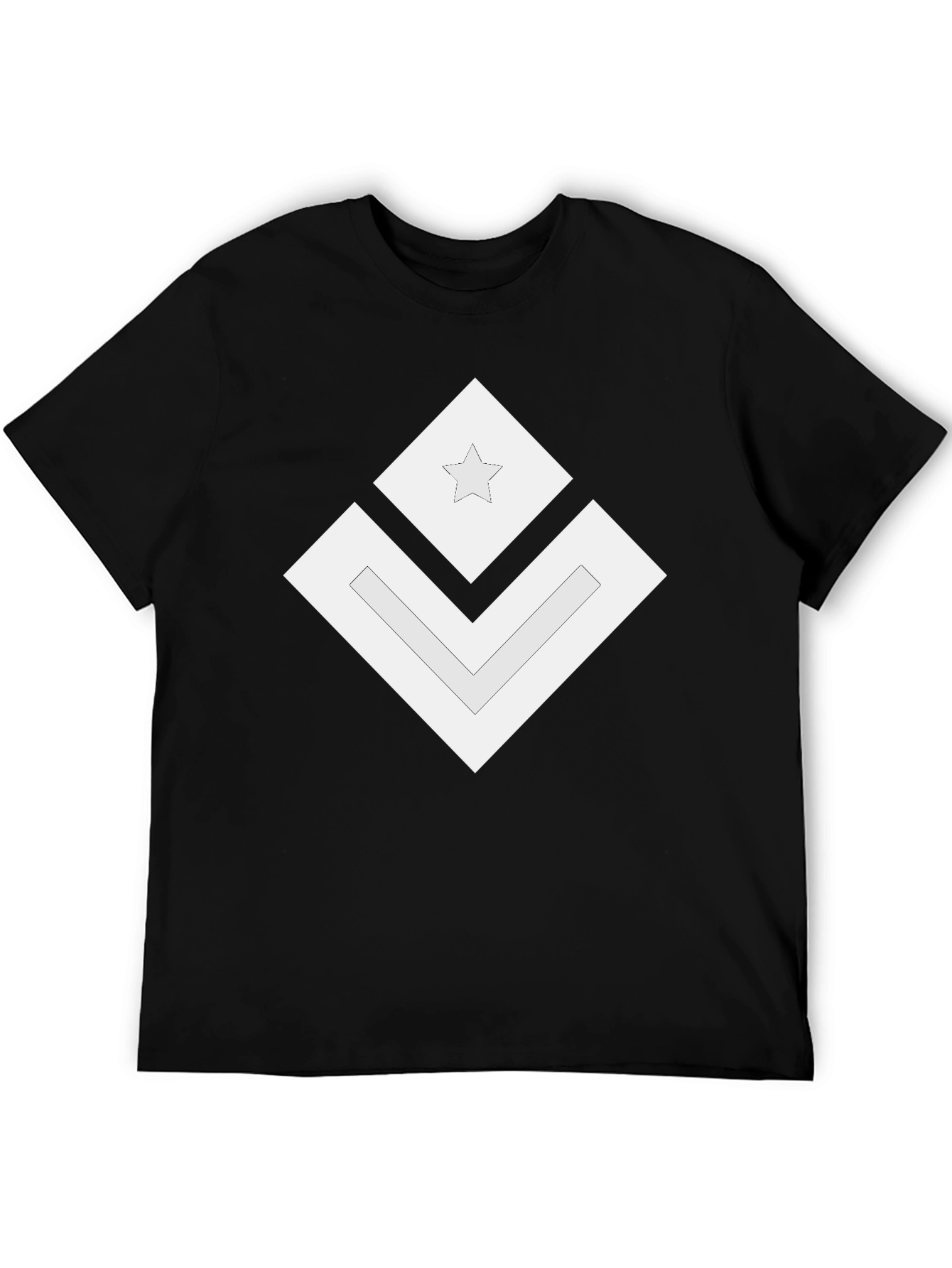 Geometric Star Graphic Tee - Modern Black Shirt