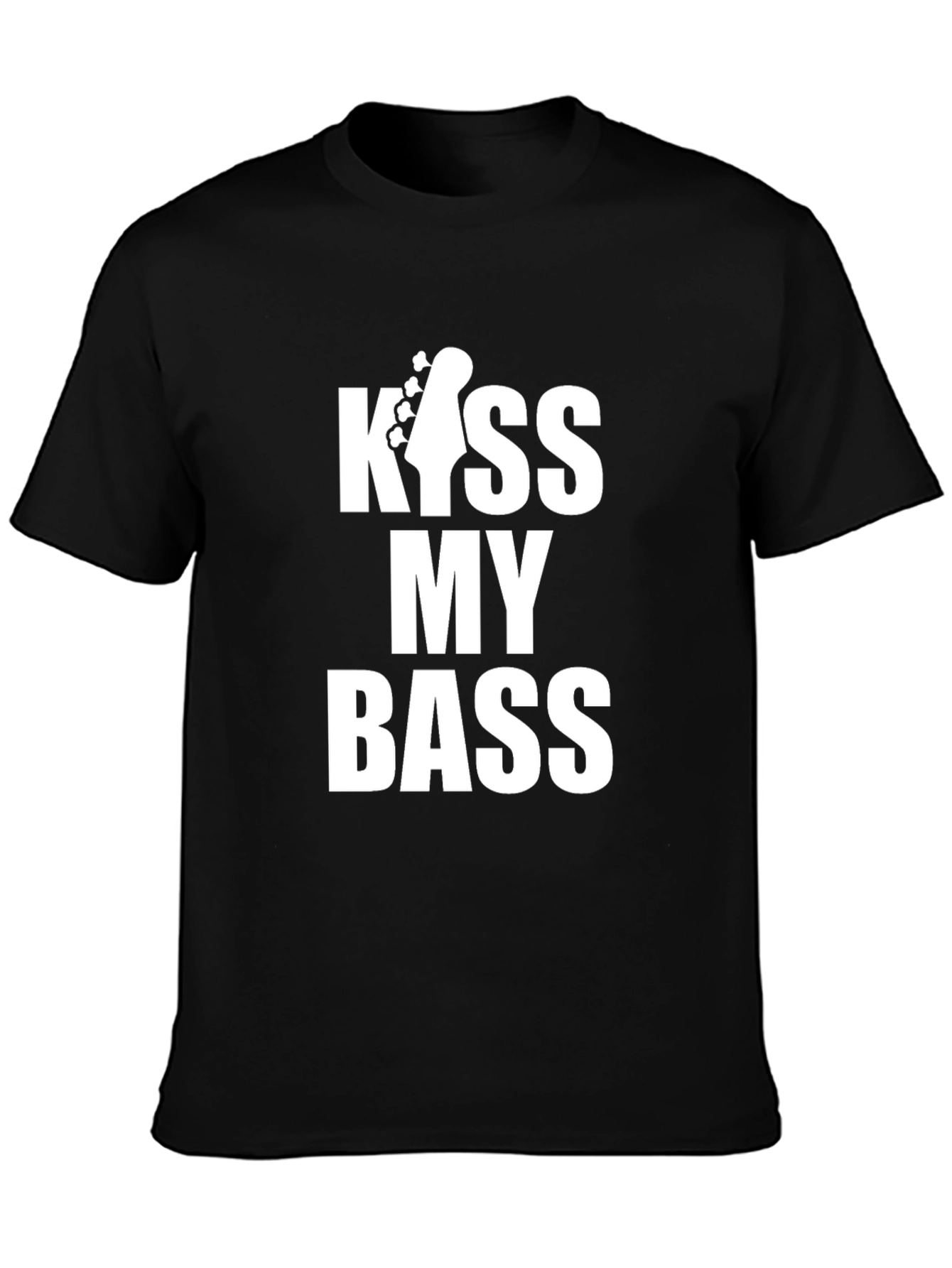 Kiss My Bass Guitar Black T-Shirt