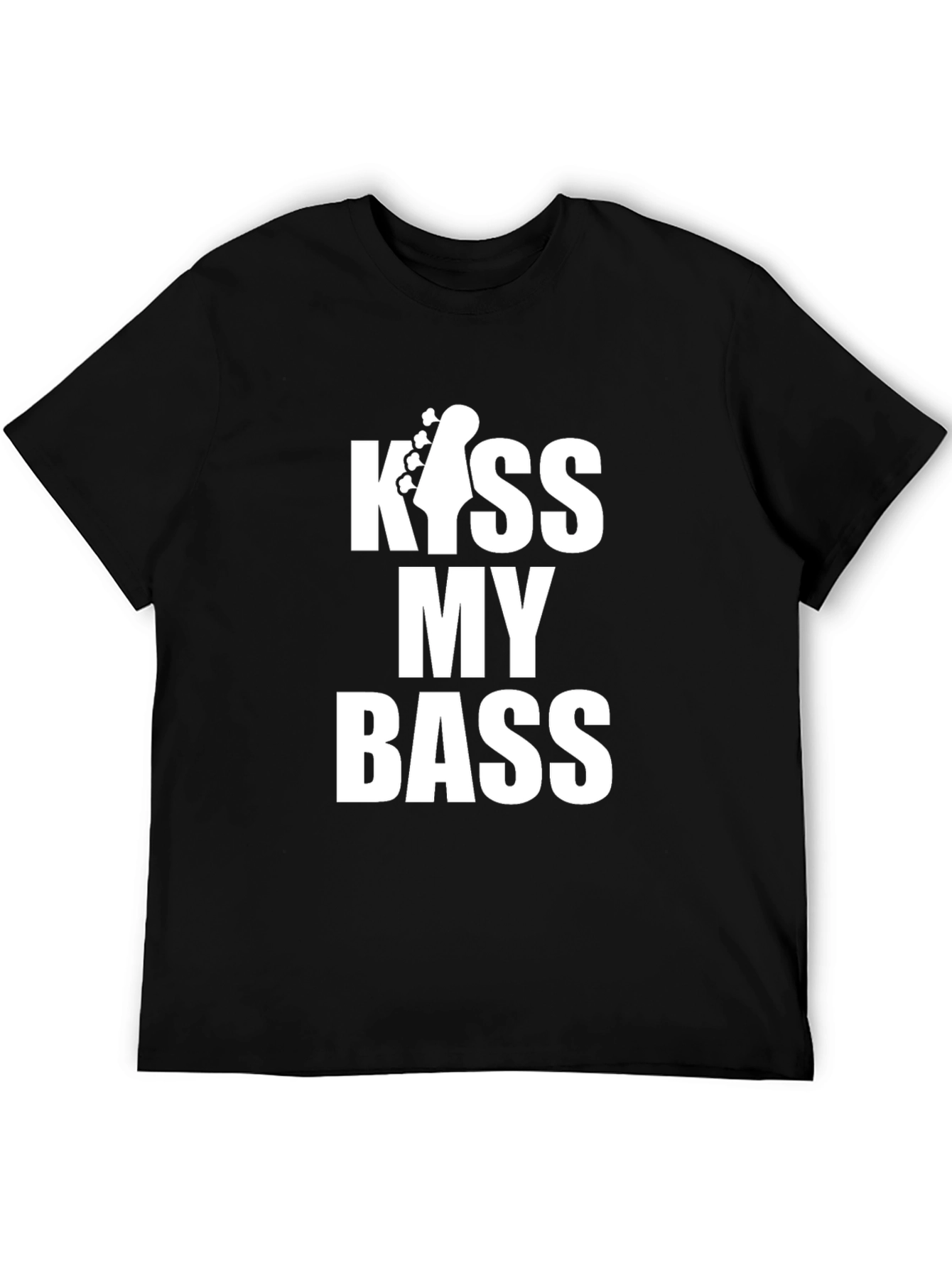 Kiss My Bass Guitar Black T-Shirt