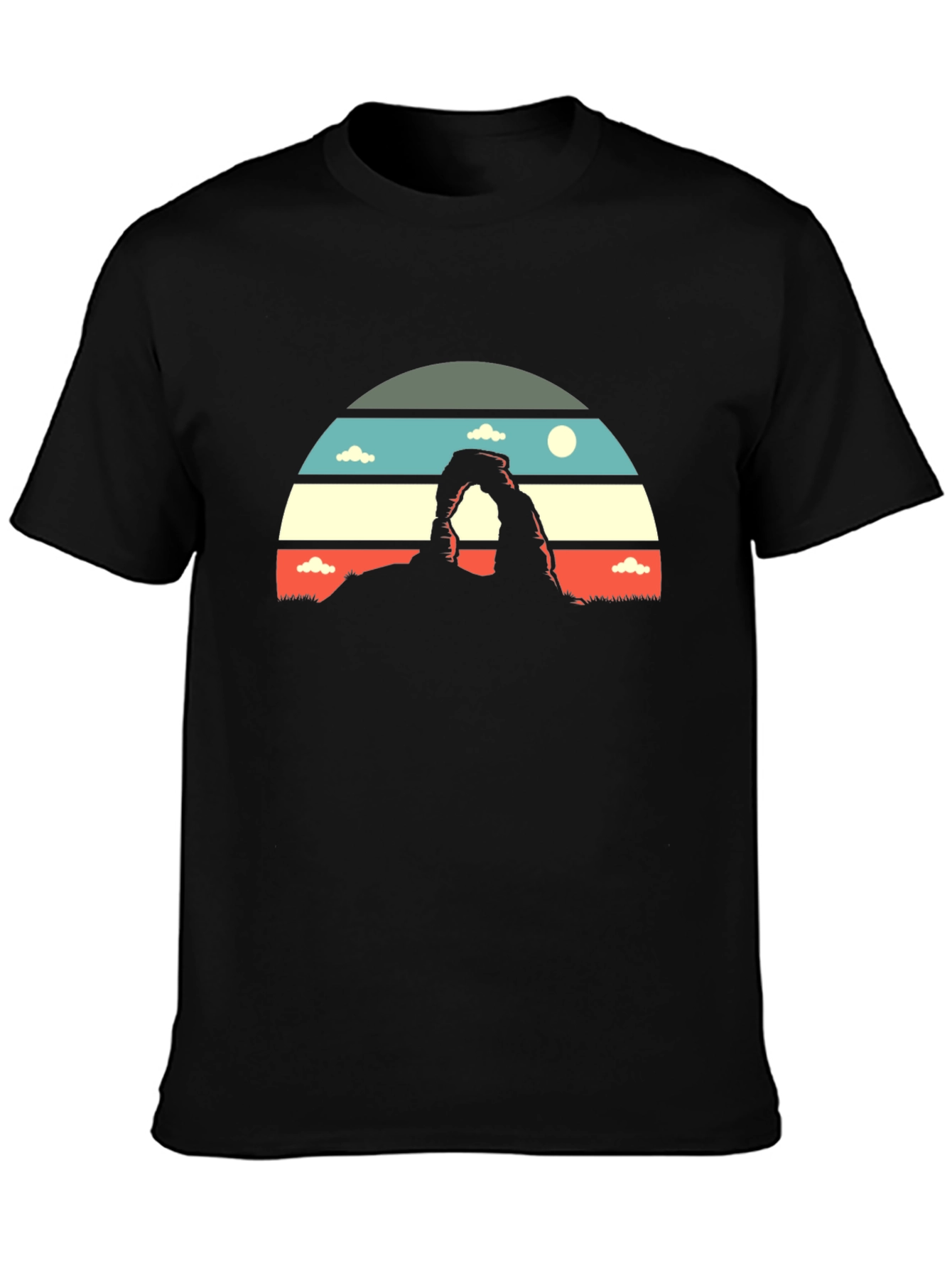 Retro Landscape Graphic Tee - Black