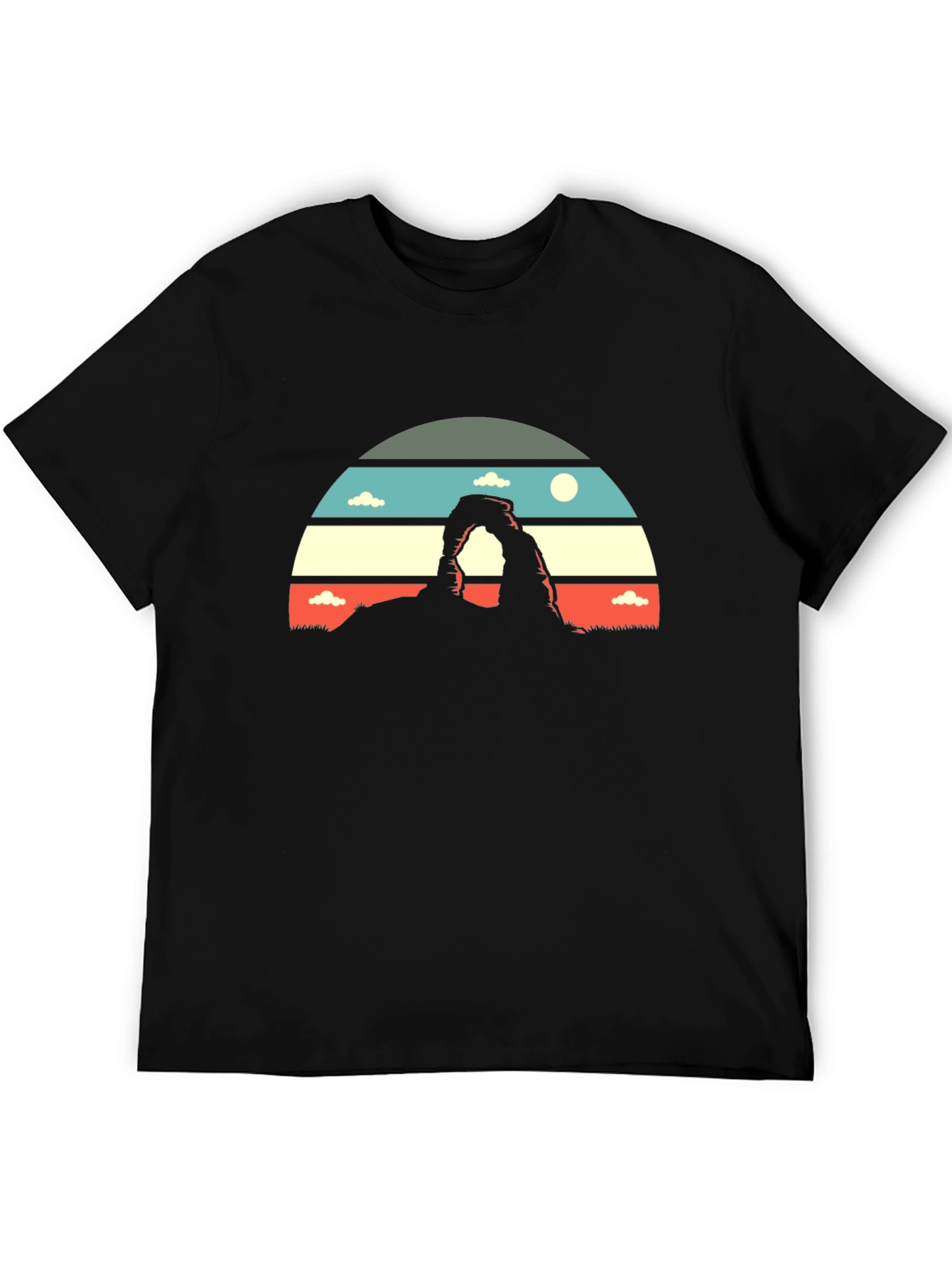 Retro Landscape Graphic Tee - Black