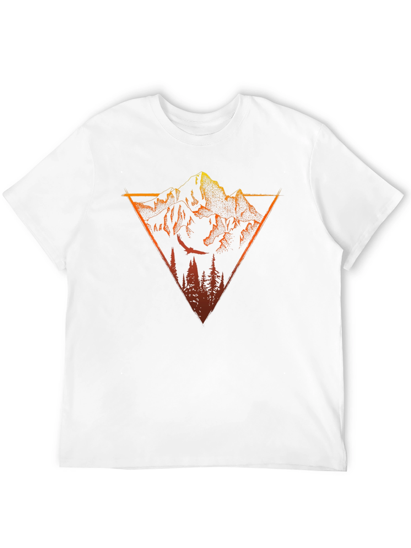 Mountain Triangle Graphic Tee - Black Cotton T-Shirt