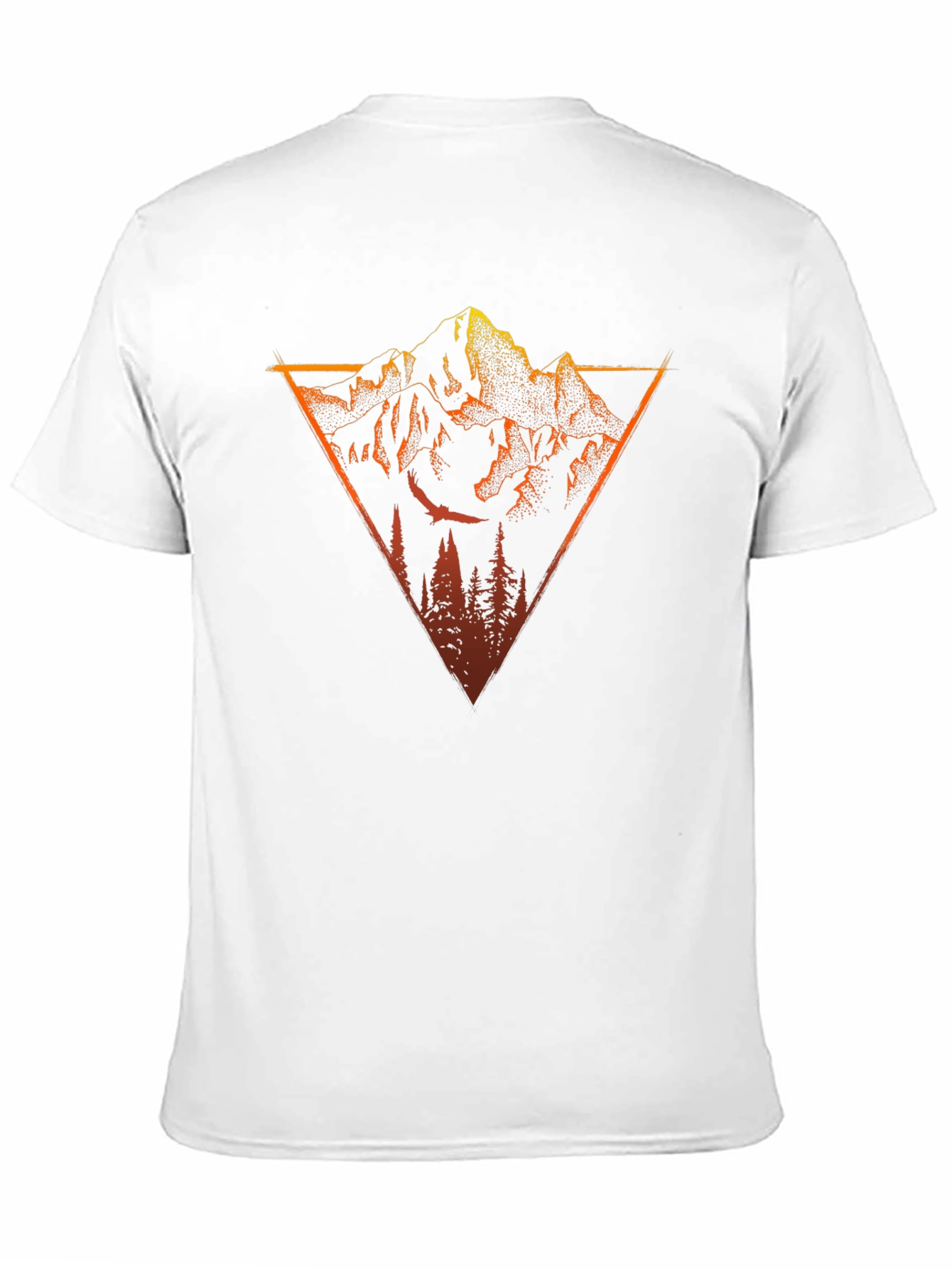 Mountain Triangle Graphic Tee - Black Cotton T-Shirt