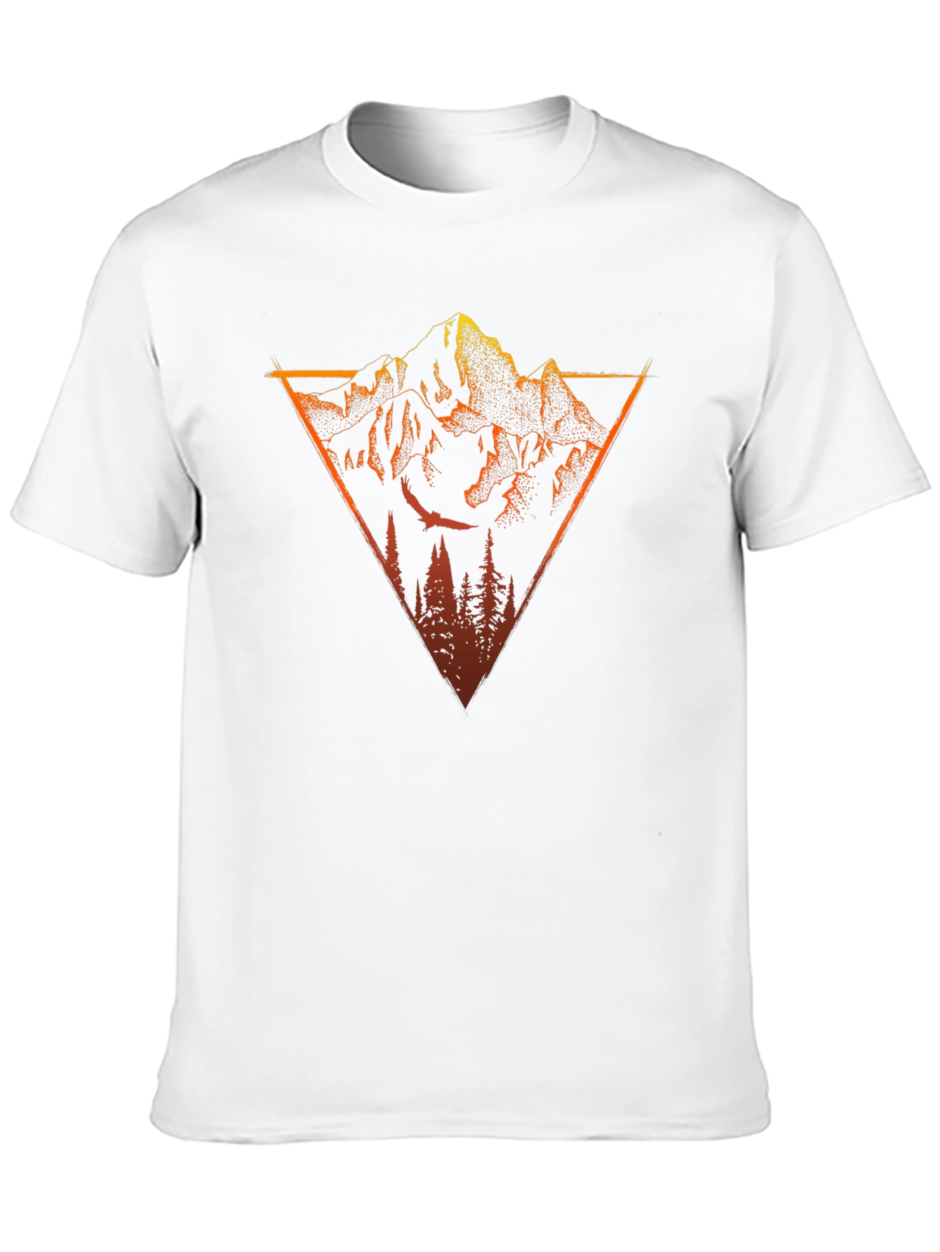 Mountain Triangle Graphic Tee - Black Cotton T-Shirt