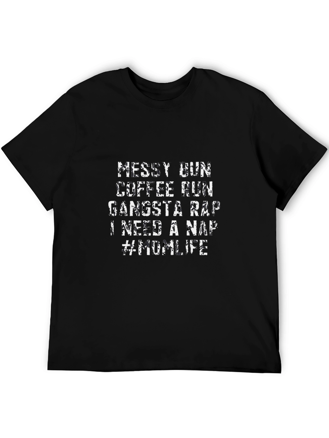 Messy Bun Mom Life Graphic Tee - Black