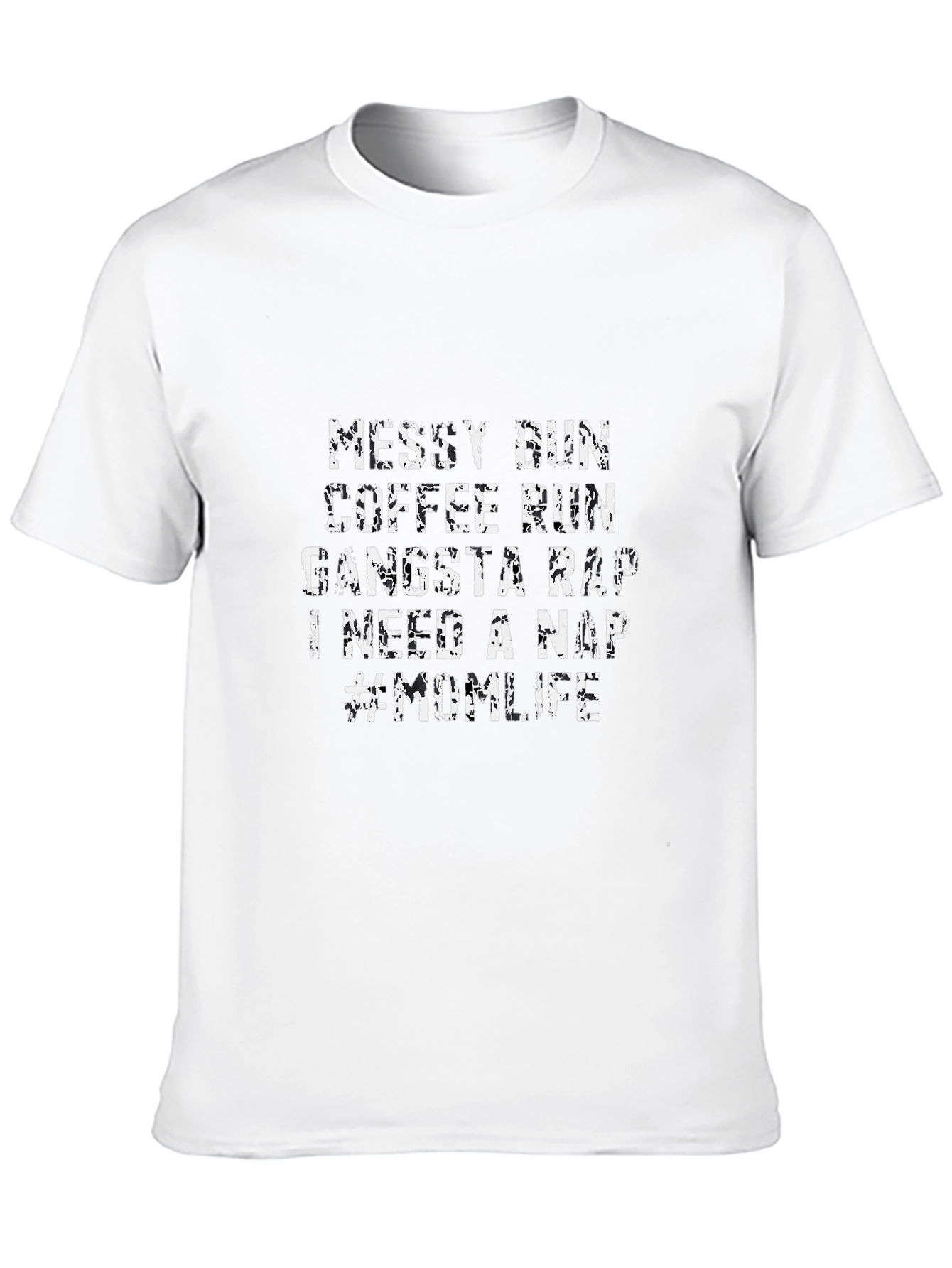 Messy Bun Mom Life Graphic Tee - Black