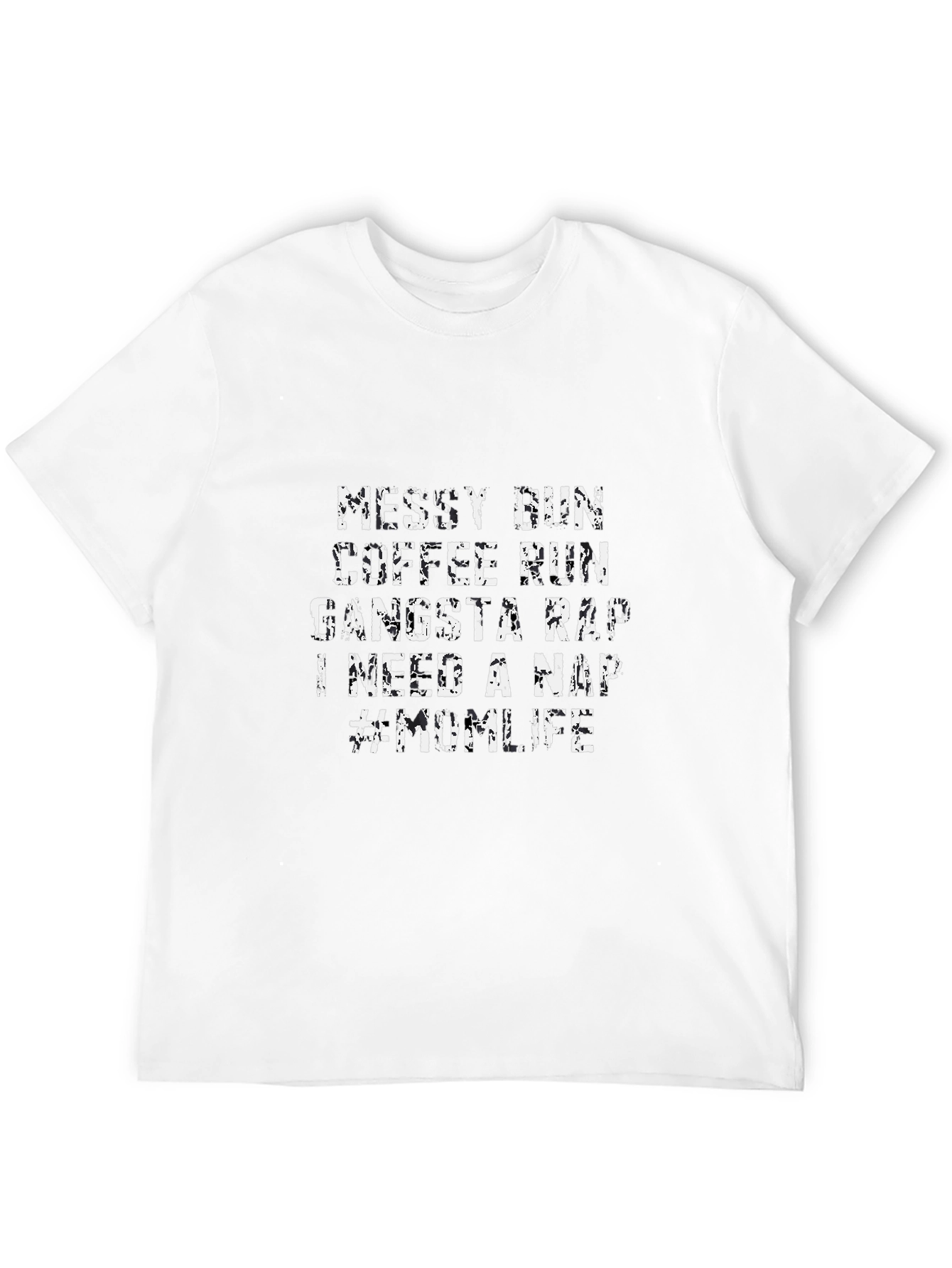 Messy Bun Mom Life Graphic Tee - Black