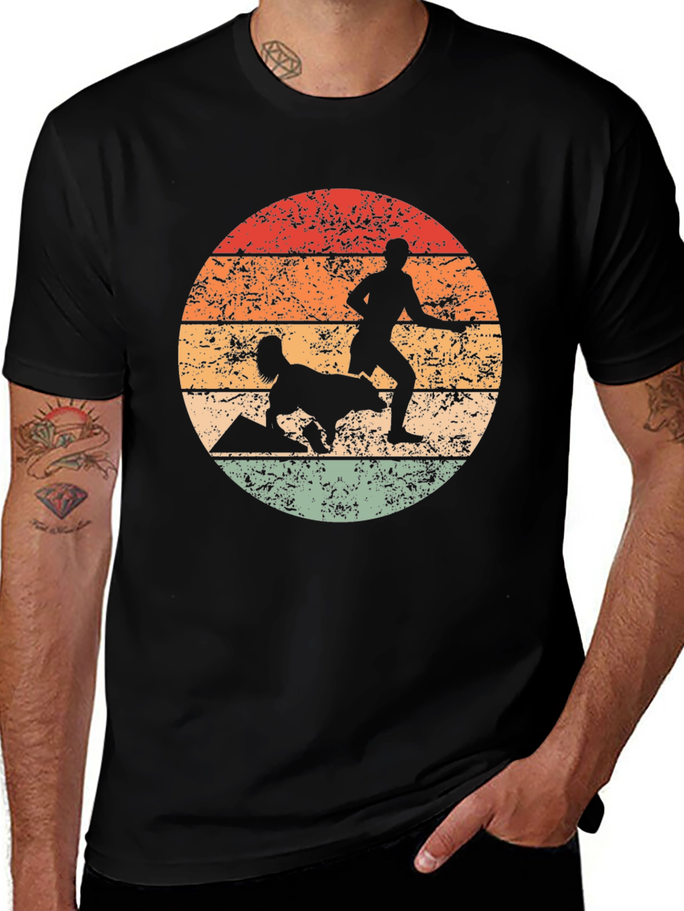 Retro Dog Agility Silhouette T-Shirt