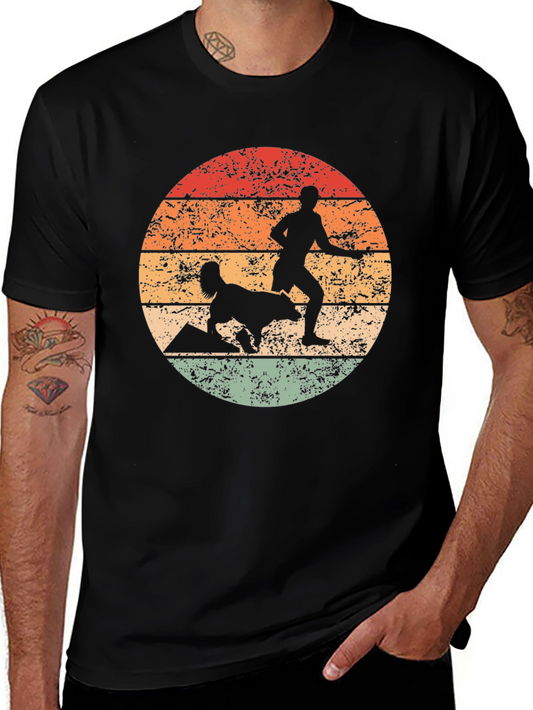 Retro Dog Agility Silhouette T-Shirt