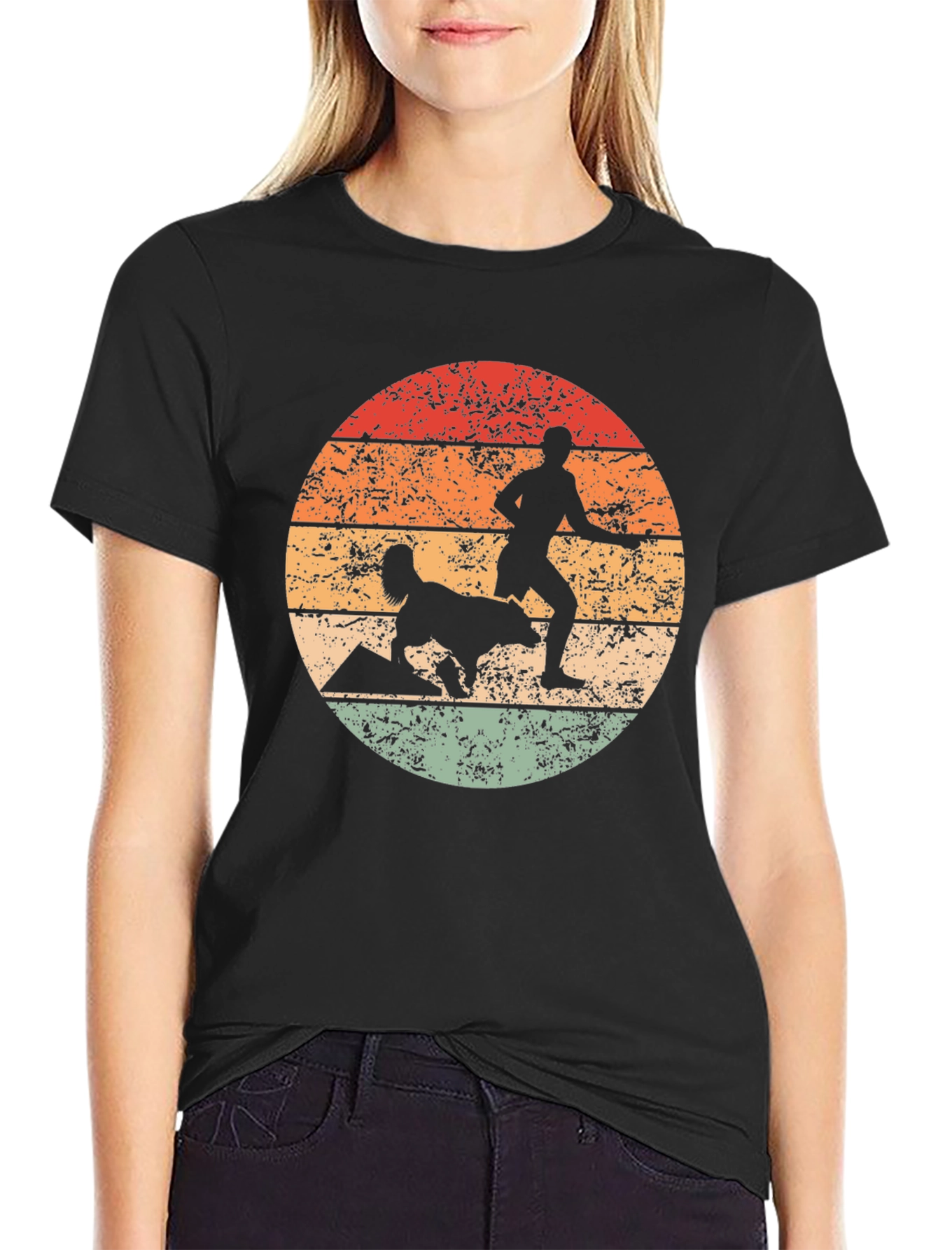 Retro Dog Agility Silhouette T-Shirt