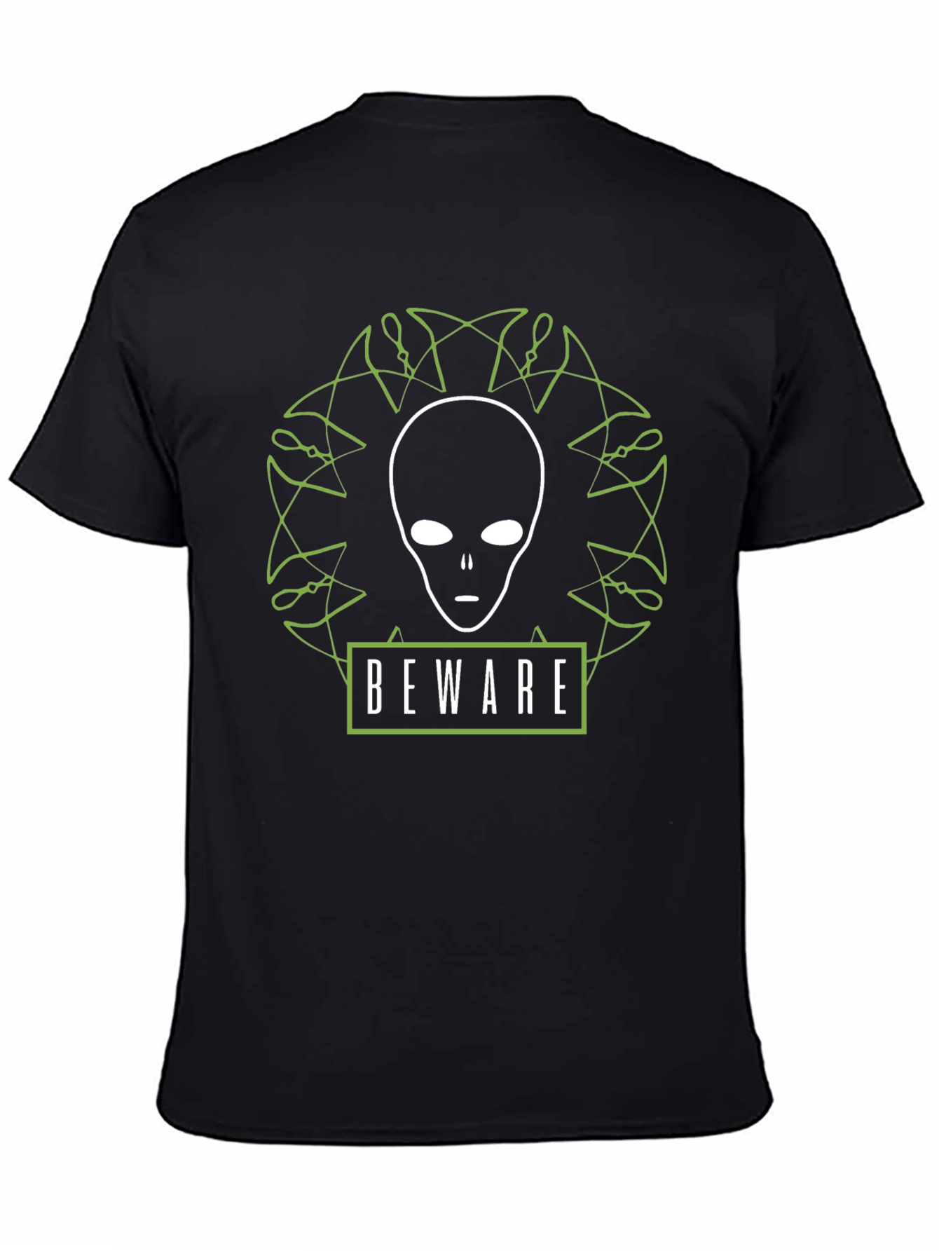 Beware Alien Graphic T-Shirt - Black